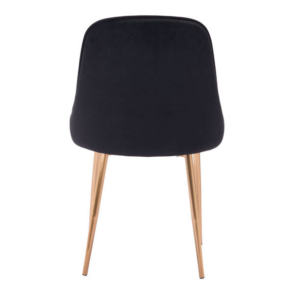 20" X 24" X 18" Black Velvet Dining Chair