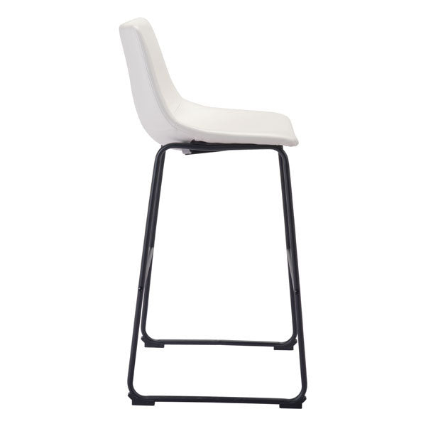 19" X 30" X 10" Distressed White Bar Chair