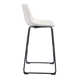 19" X 30" X 10" Distressed White Bar Chair