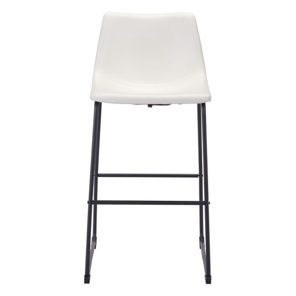 19" X 30" X 10" Distressed White Bar Chair