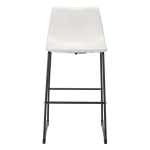 19" X 30" X 10" Distressed White Bar Chair