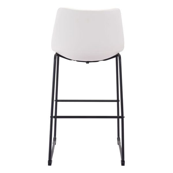 19" X 30" X 10" Distressed White Bar Chair