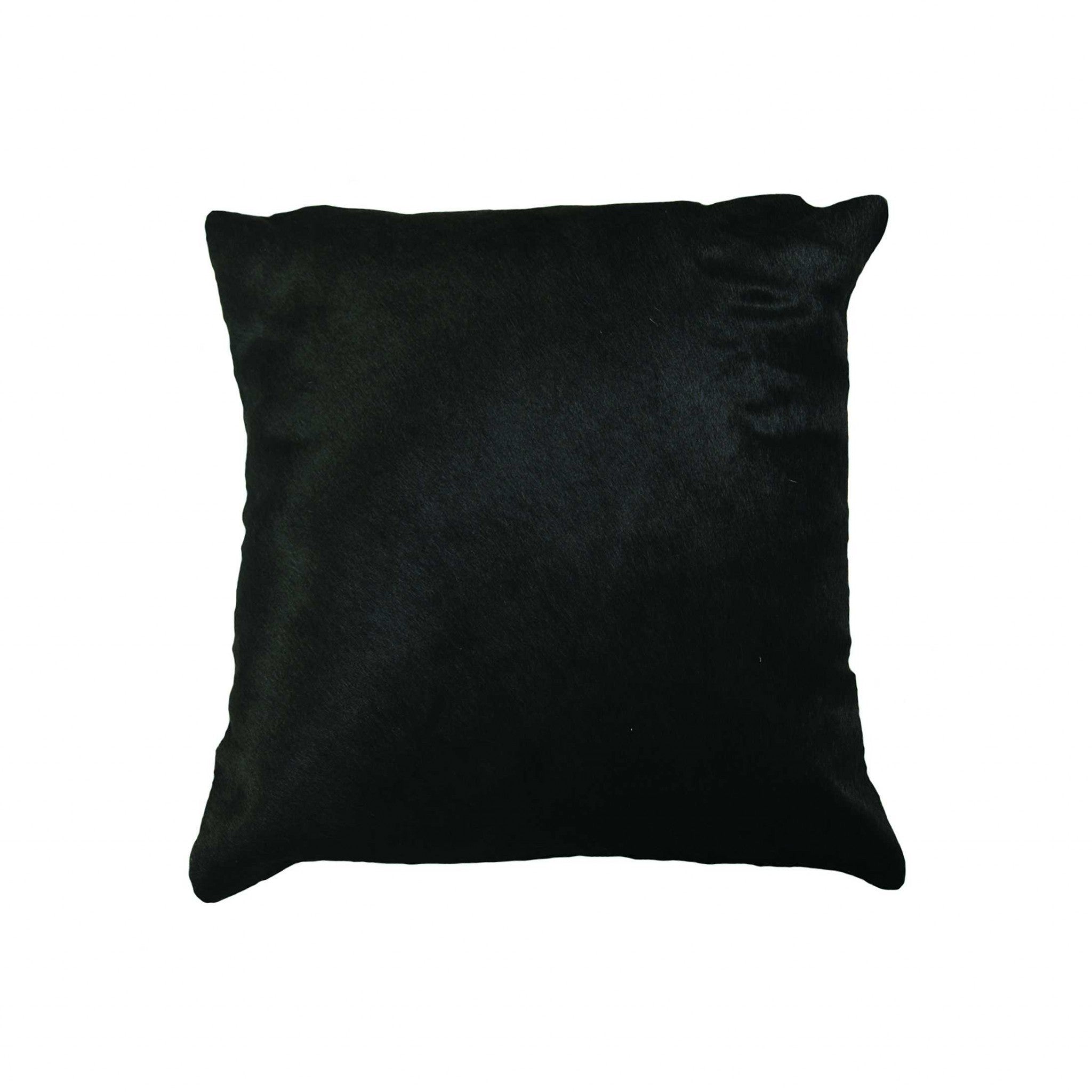18" x 18" x 5" Black Cowhide - Pillow