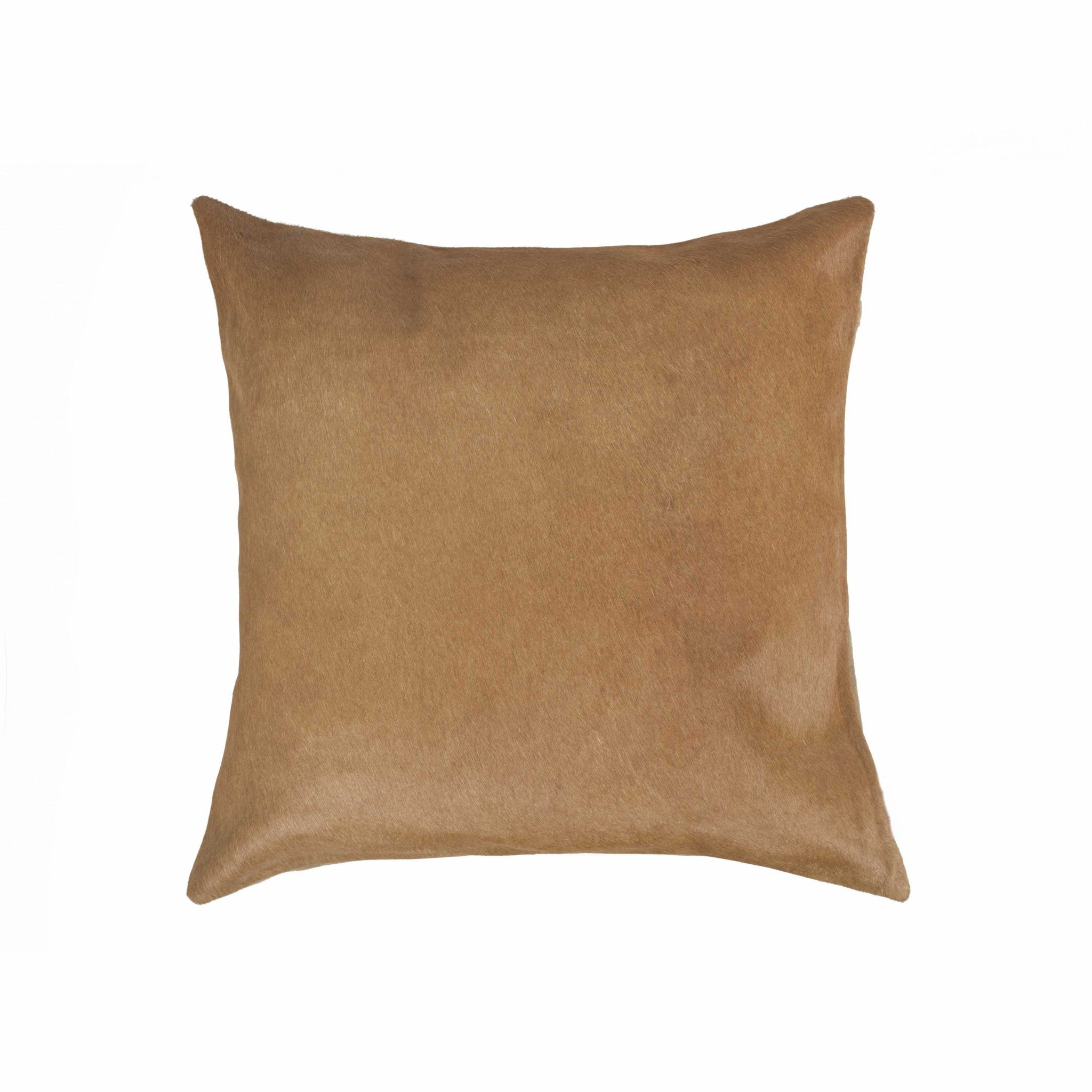 18" x 18" x 5" Tan Cowhide - Pillow