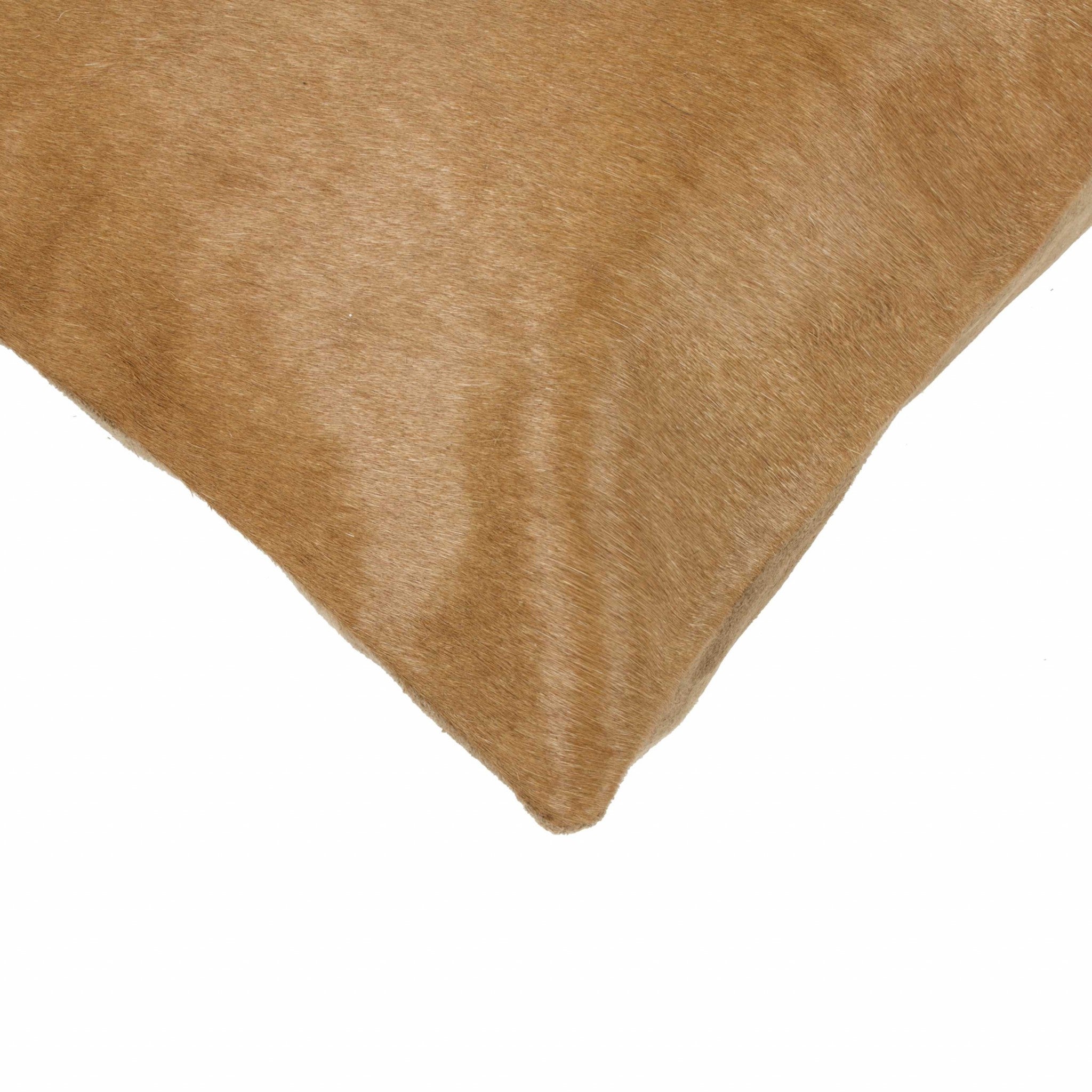 18" x 18" x 5" Tan Cowhide - Pillow