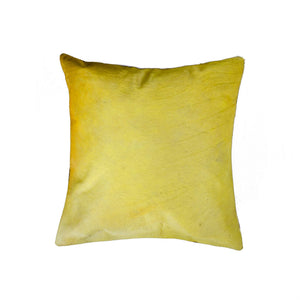 18" x 18" x 5" Yellow Cowhide - Pillow