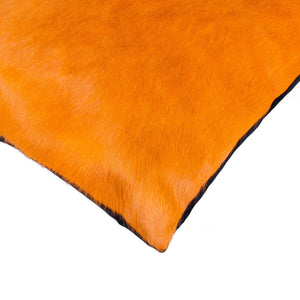 18" x 18" x 5" Orange Cowhide - Pillow