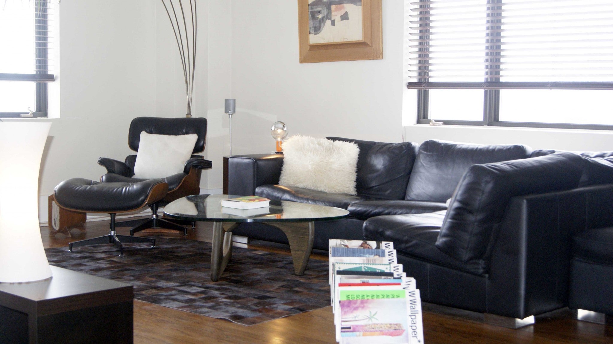 60" x 96" Chocolate, 4" Square Patches, Cowhide - Area Rug