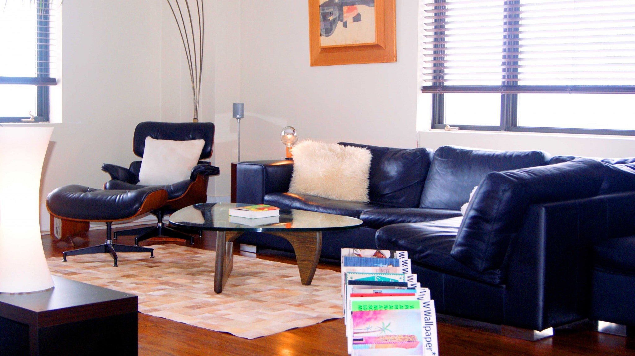 60" x 96" Tan, 4" Square Patches, Cowhide - Area Rug