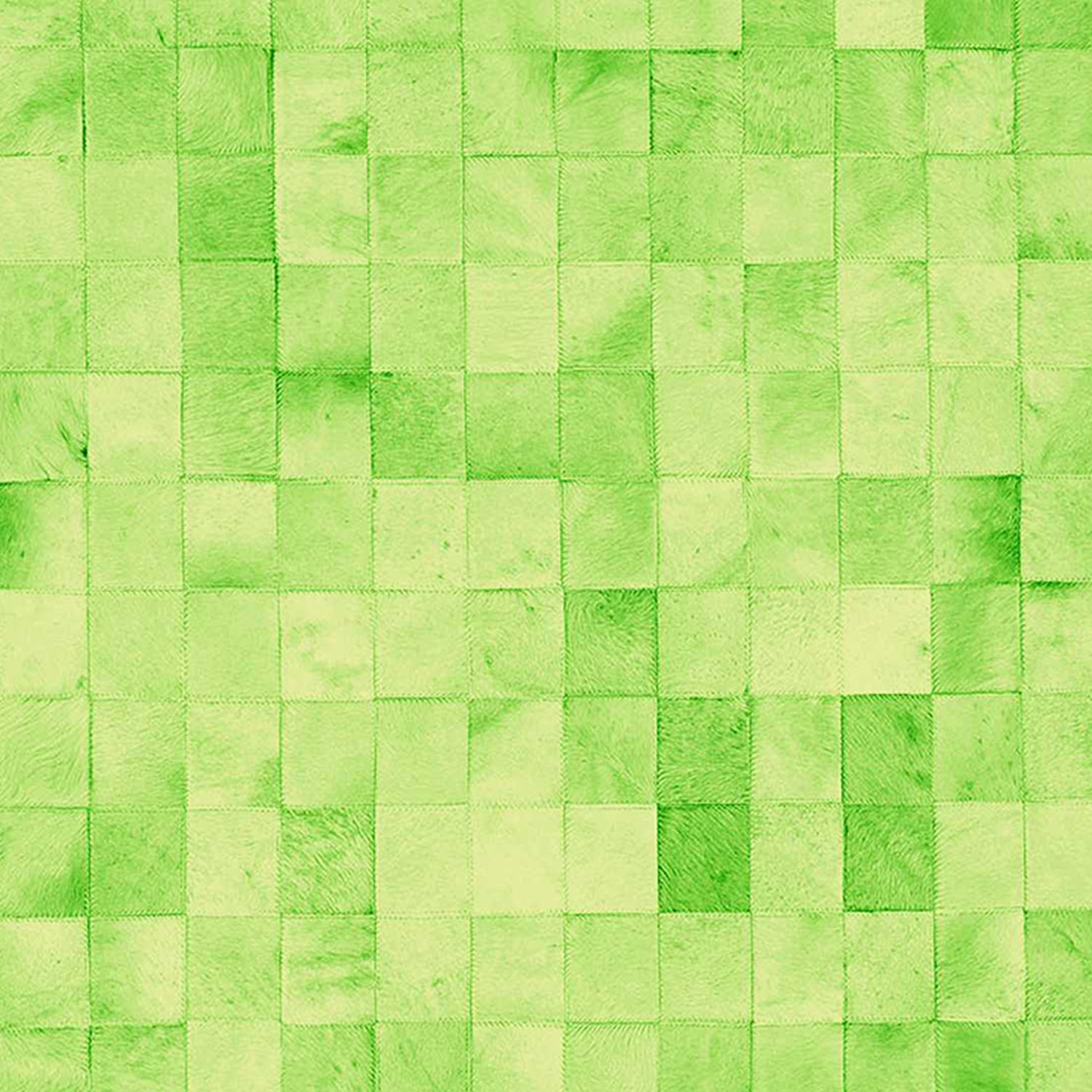 60" x 96" Lime, 4" Square Patches, Cowhide - Area Rug
