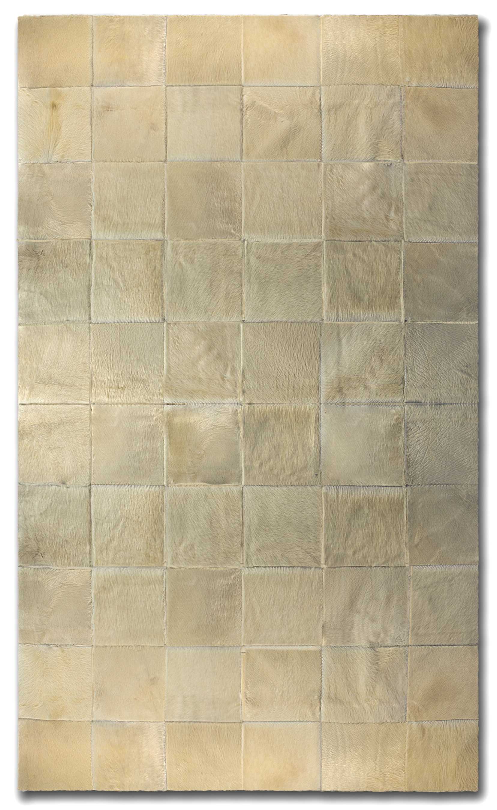 60" x 96" Natural, 10" Square Patches, Cowhide - Area Rug