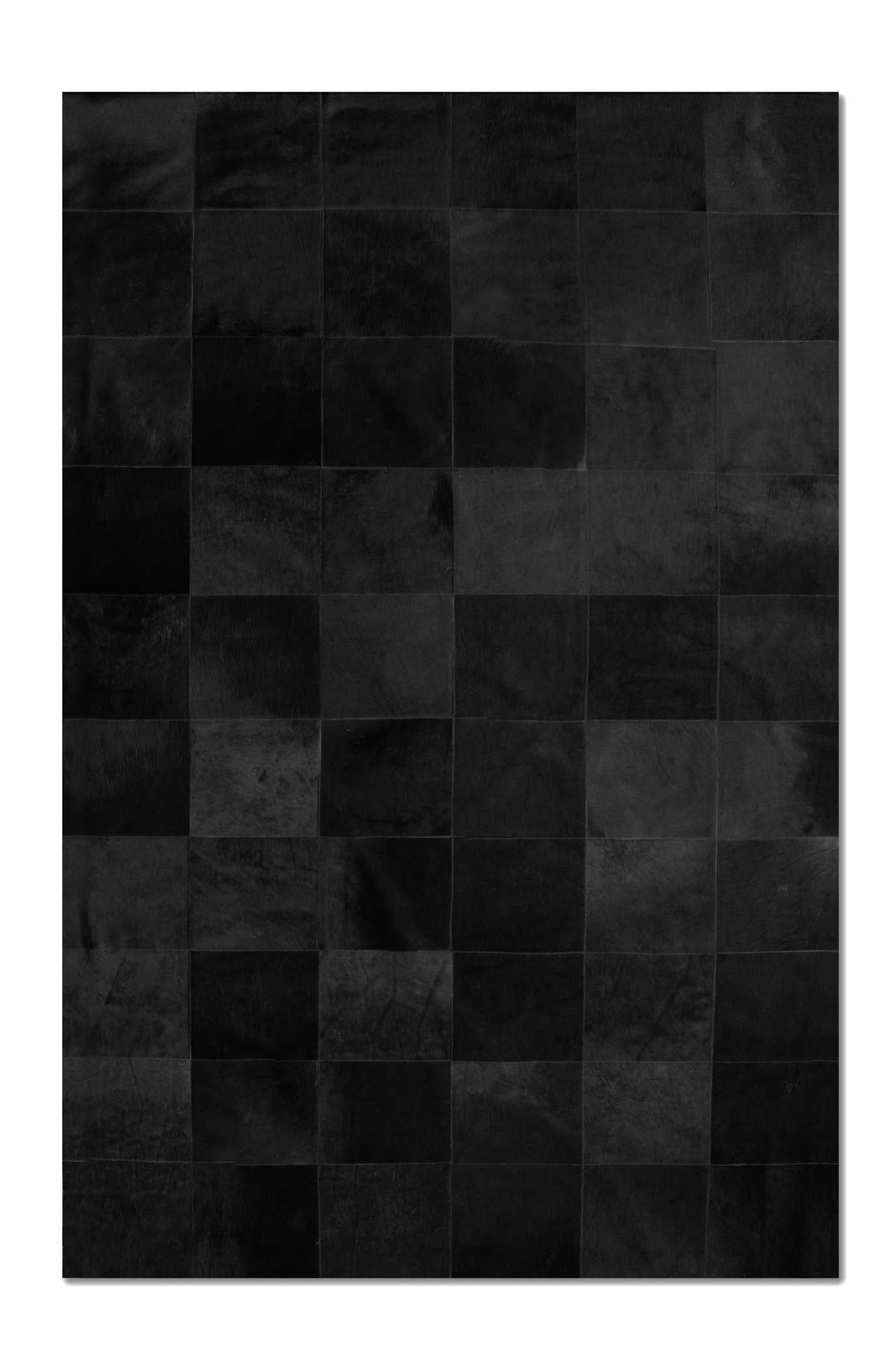 60" x 96" Black, 10" Square Patches, Cowhide - Area Rug