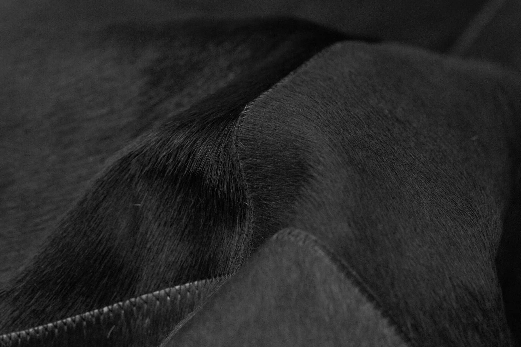 60" x 96" Black, 10" Square Patches, Cowhide - Area Rug