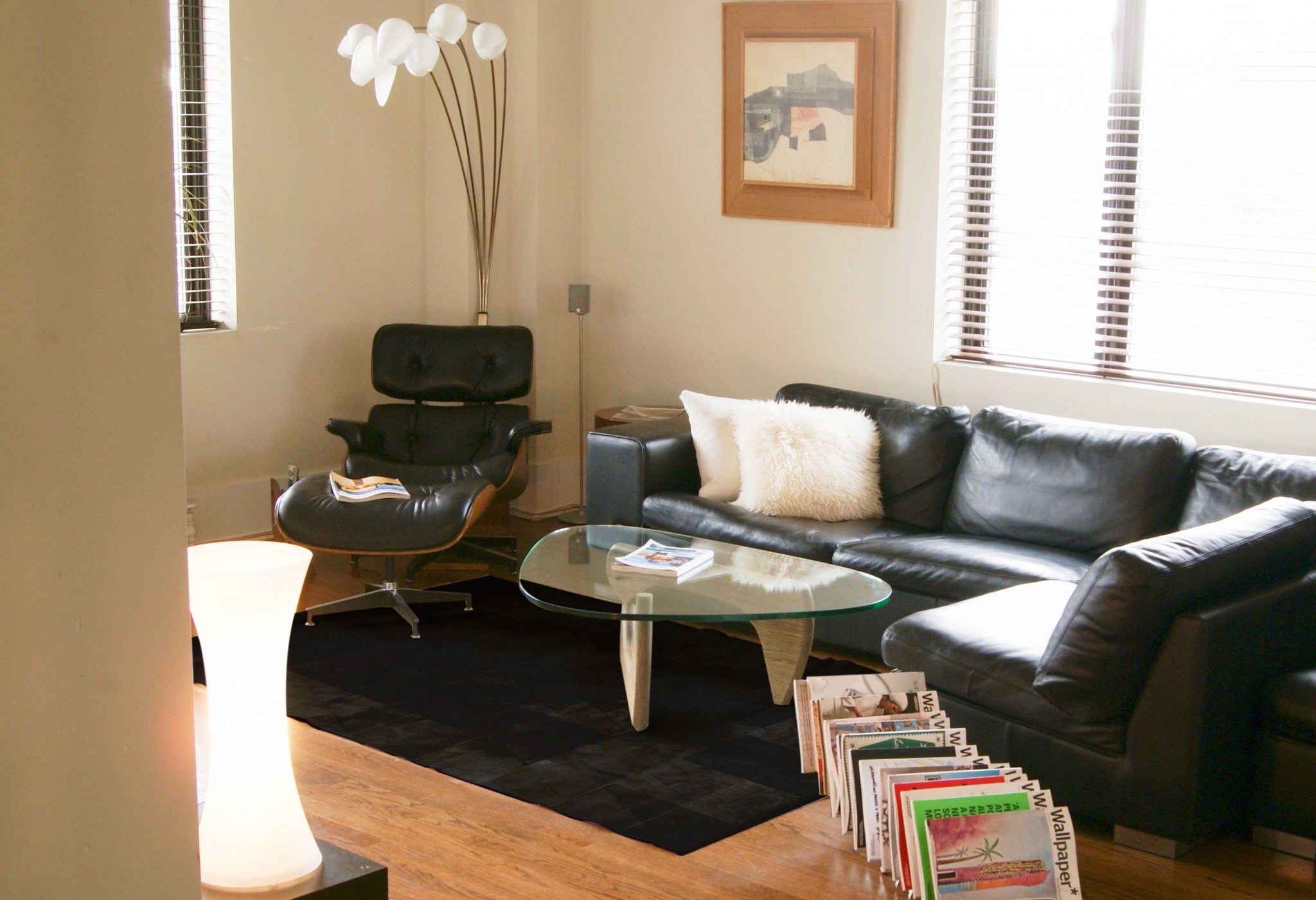 60" x 96" Black, 10" Square Patches, Cowhide - Area Rug