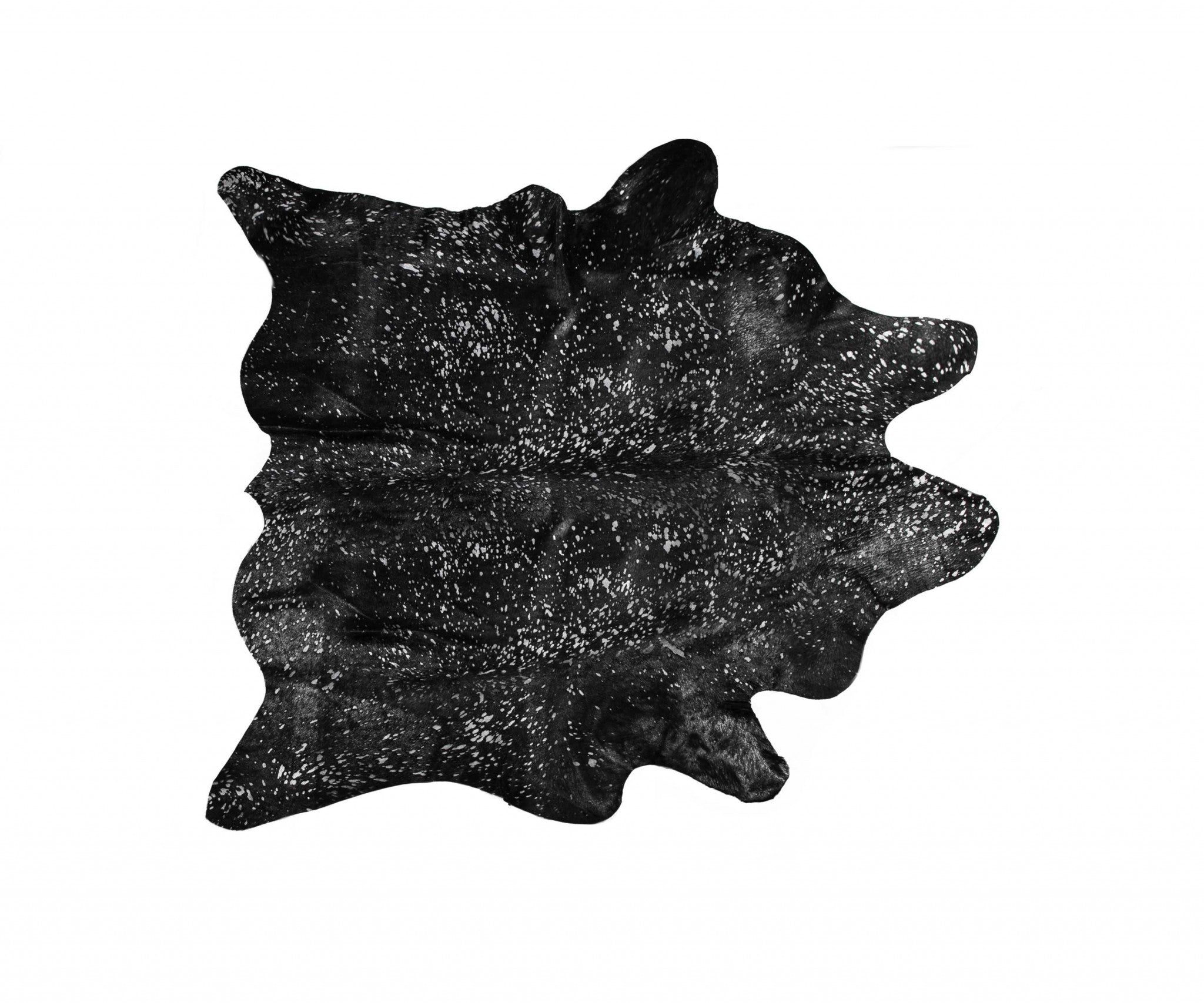72" x 84" Black And Silver, Cowhide - Area Rug