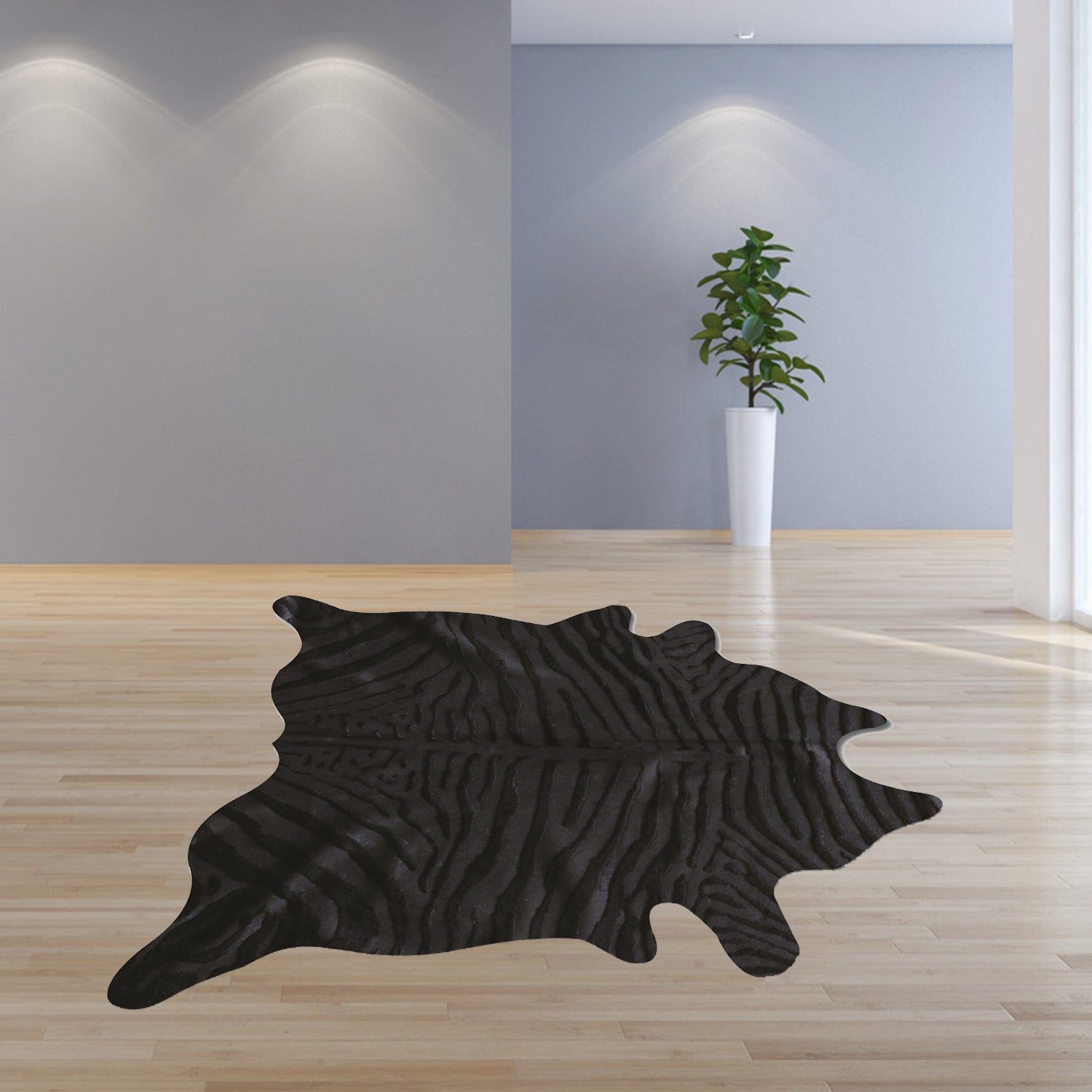72" x 84" Black, Cowhide - Rug