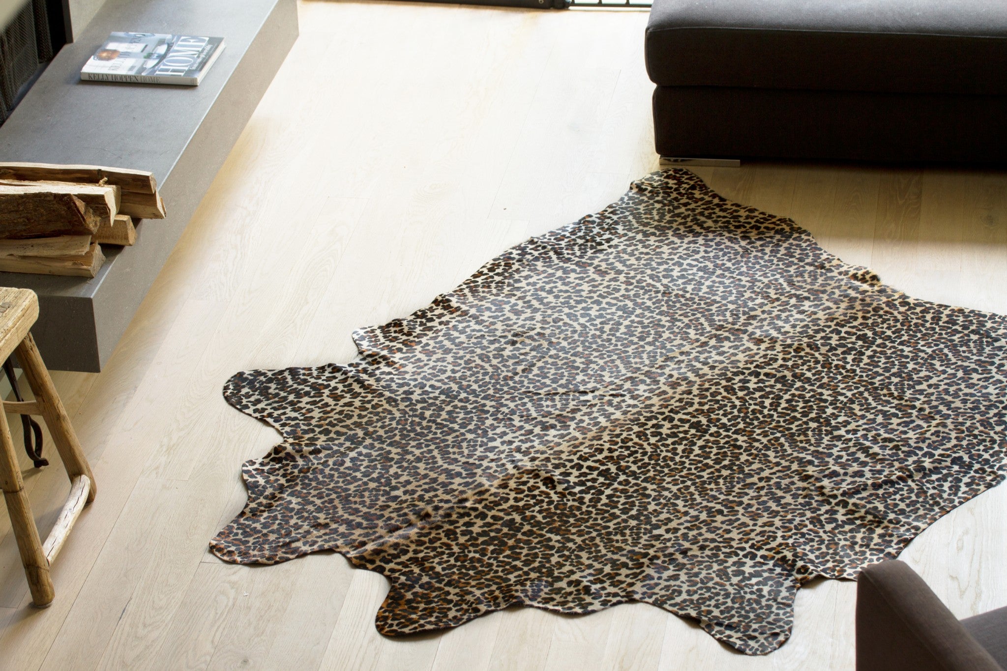 72" x 84" Leopard, Cowhide - Rug