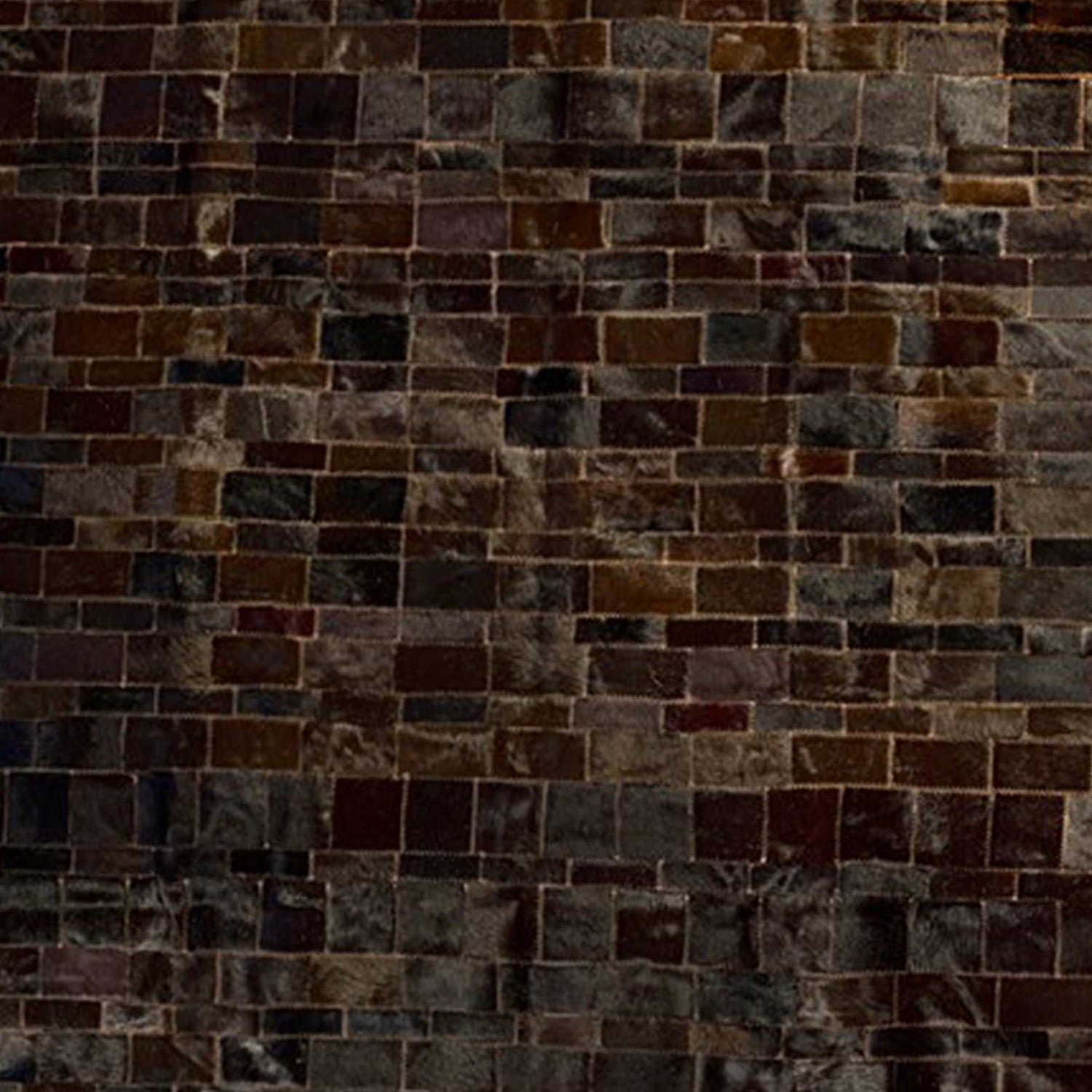 60" x 96" Chocolate, Cowhide Stitched - Area Rug