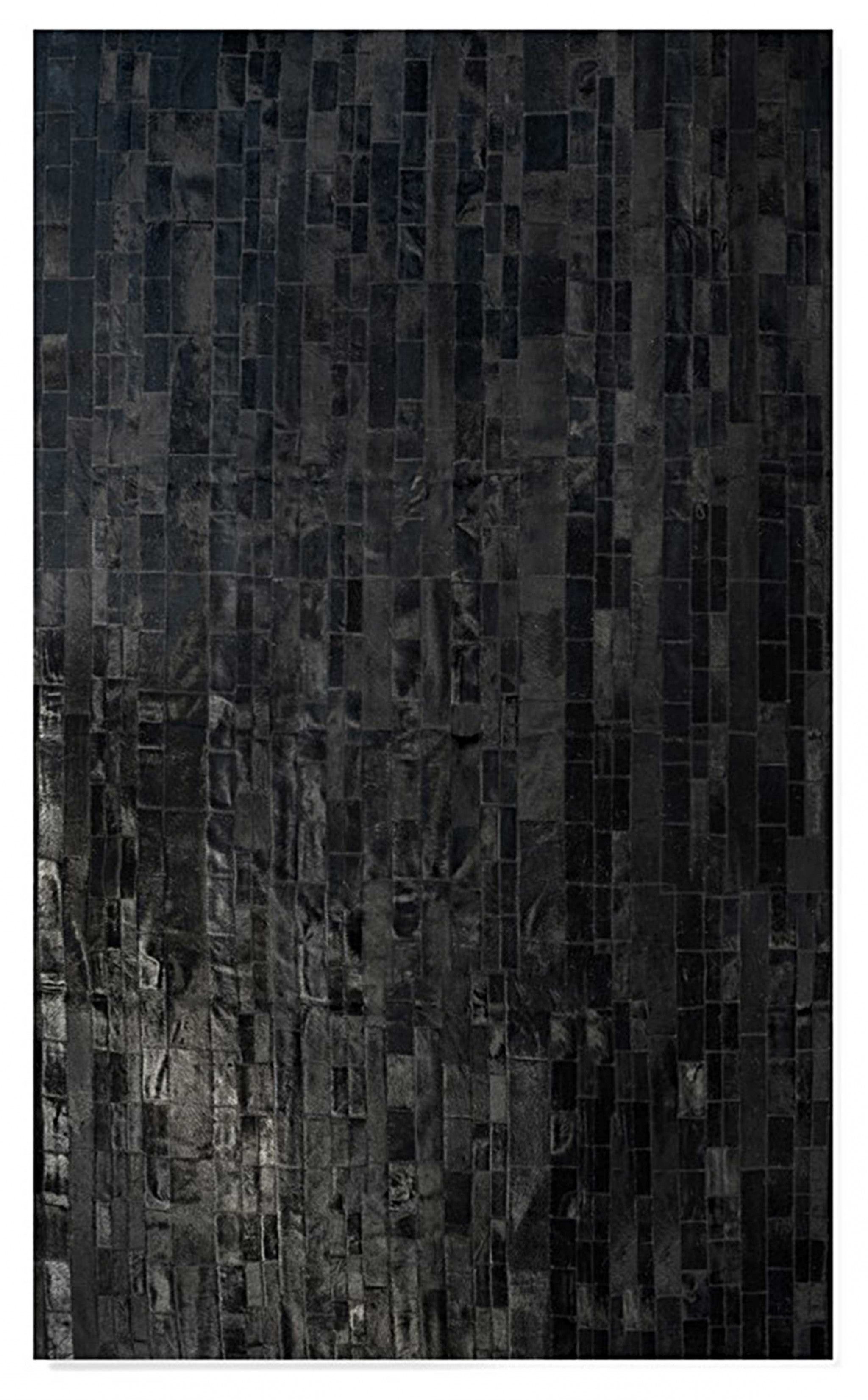 60" x 96" Black, Cowhide Stitched - Area Rug