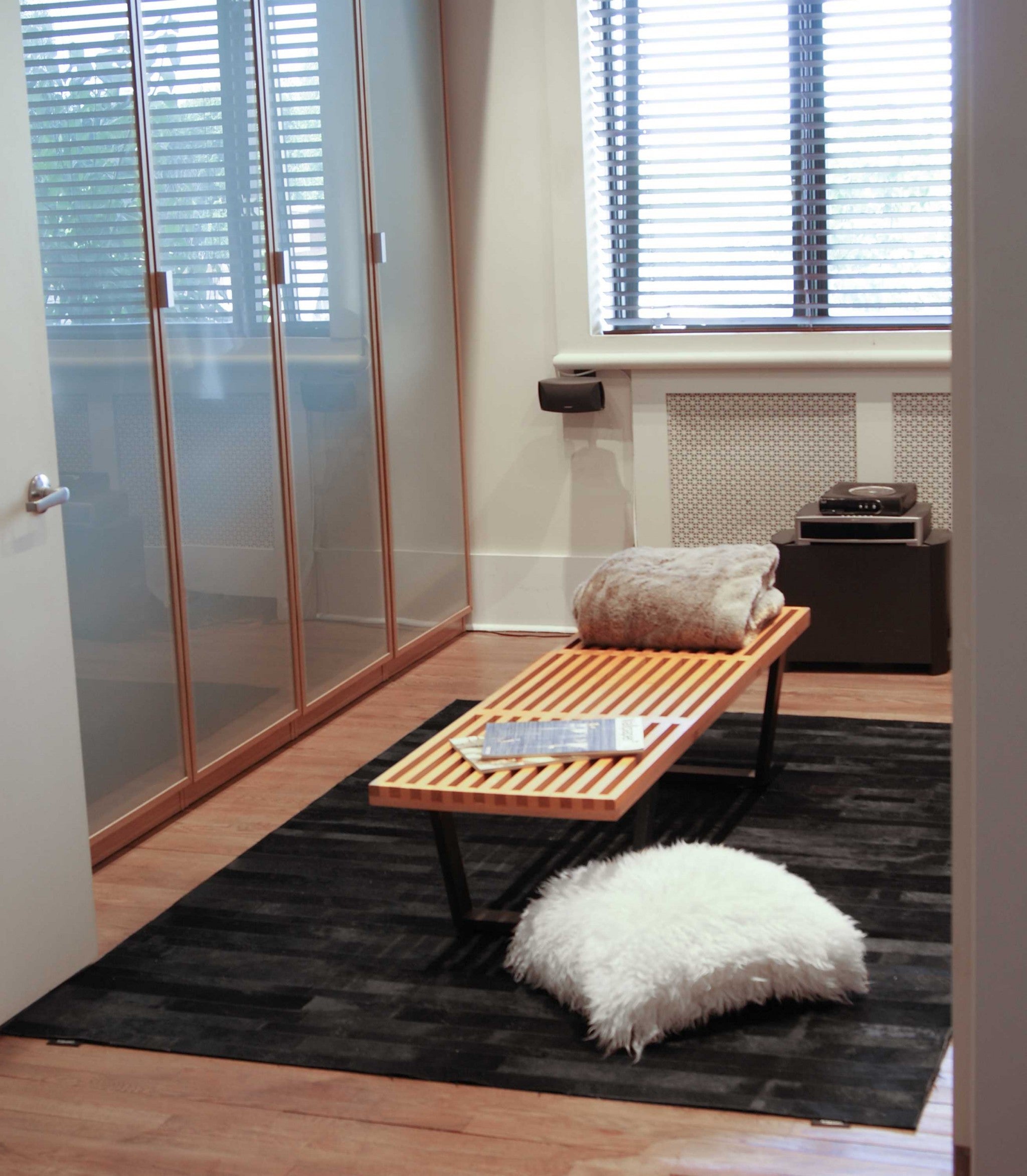 60" x 96" Black, Cowhide Stitched - Area Rug