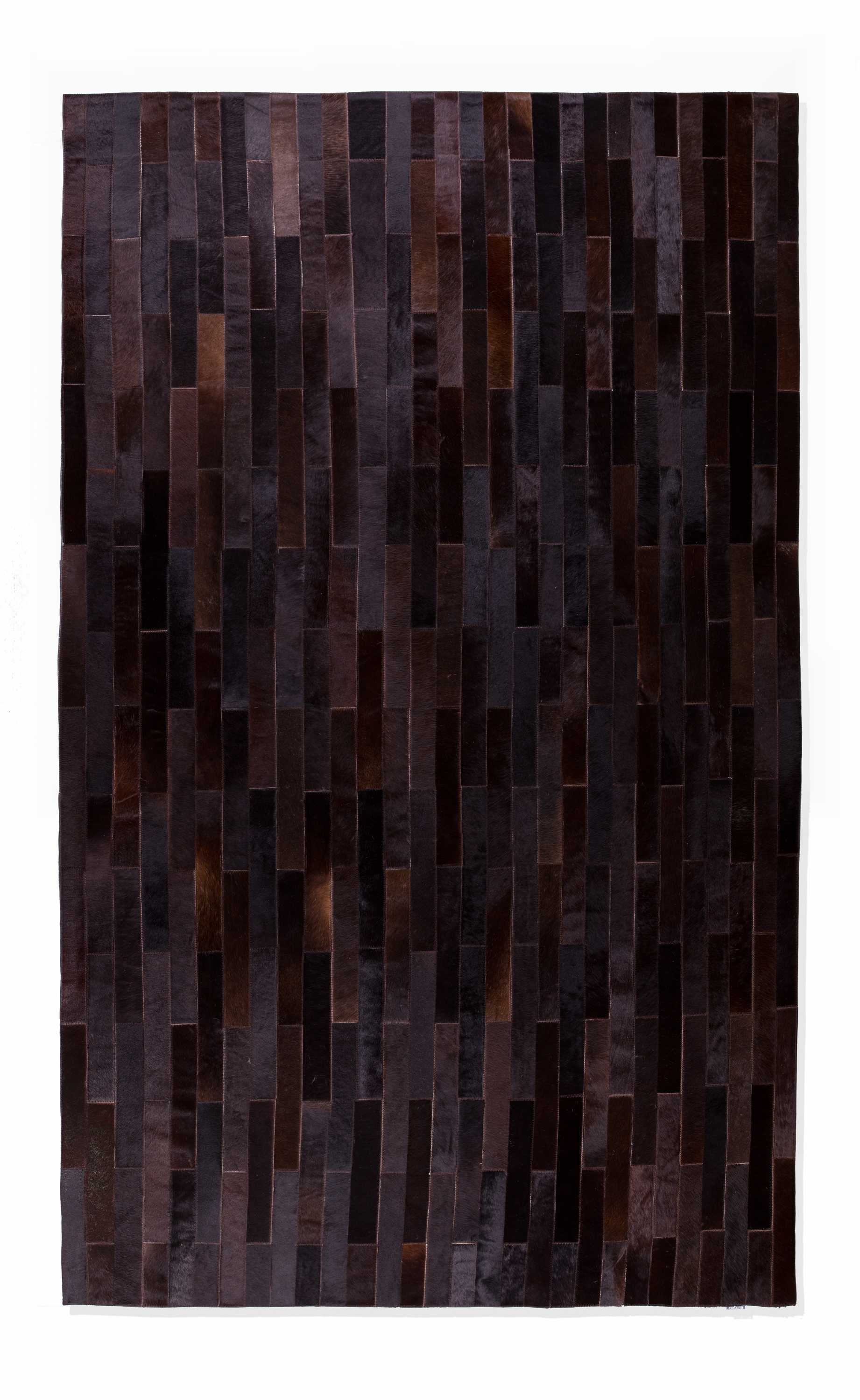 60" x 96" Linea Chocolate, Natural Stitch Cowhide - Area Rug
