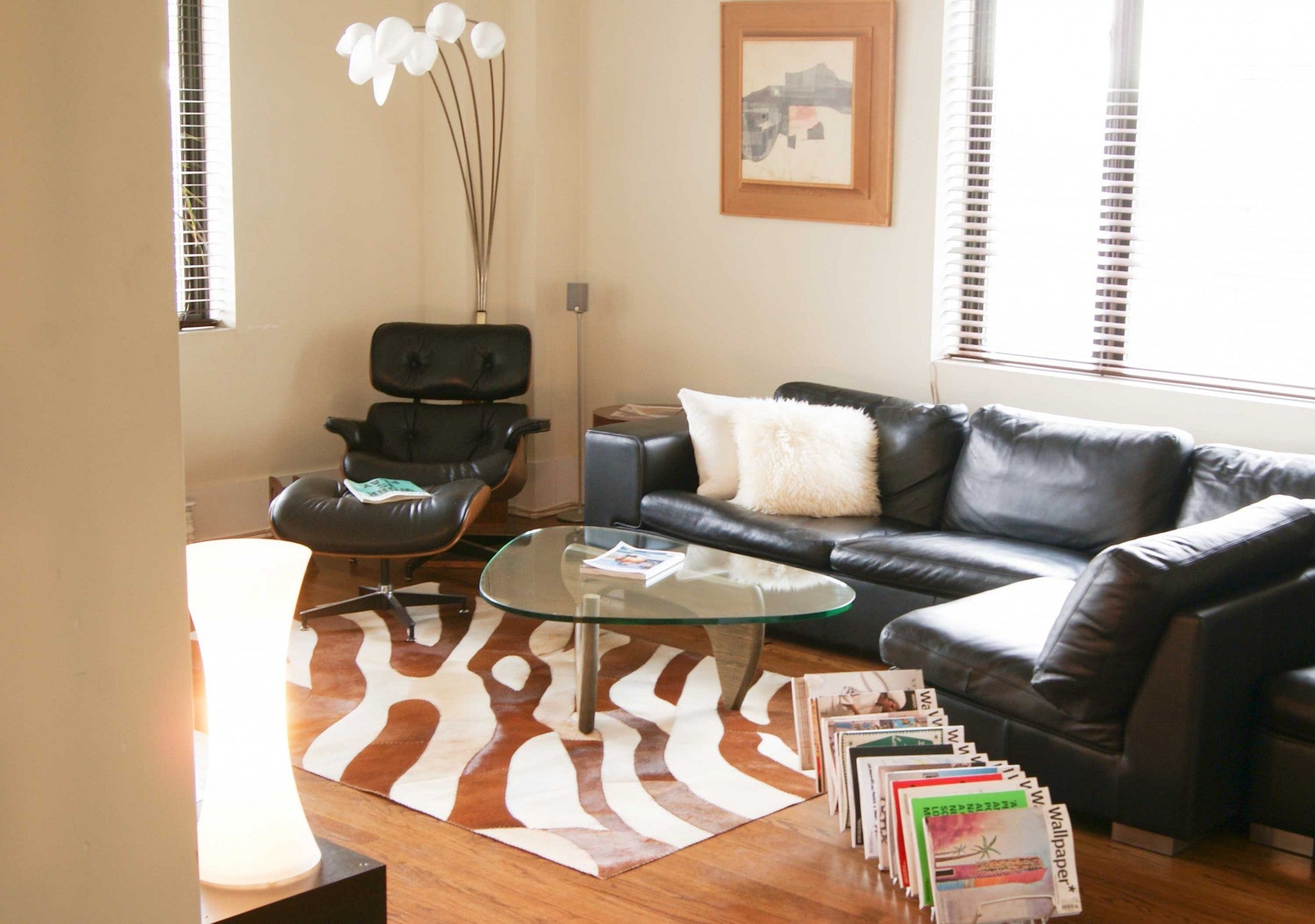 60" x 96" Brown Safari, Natural Stitched Cowhide - Area Rug