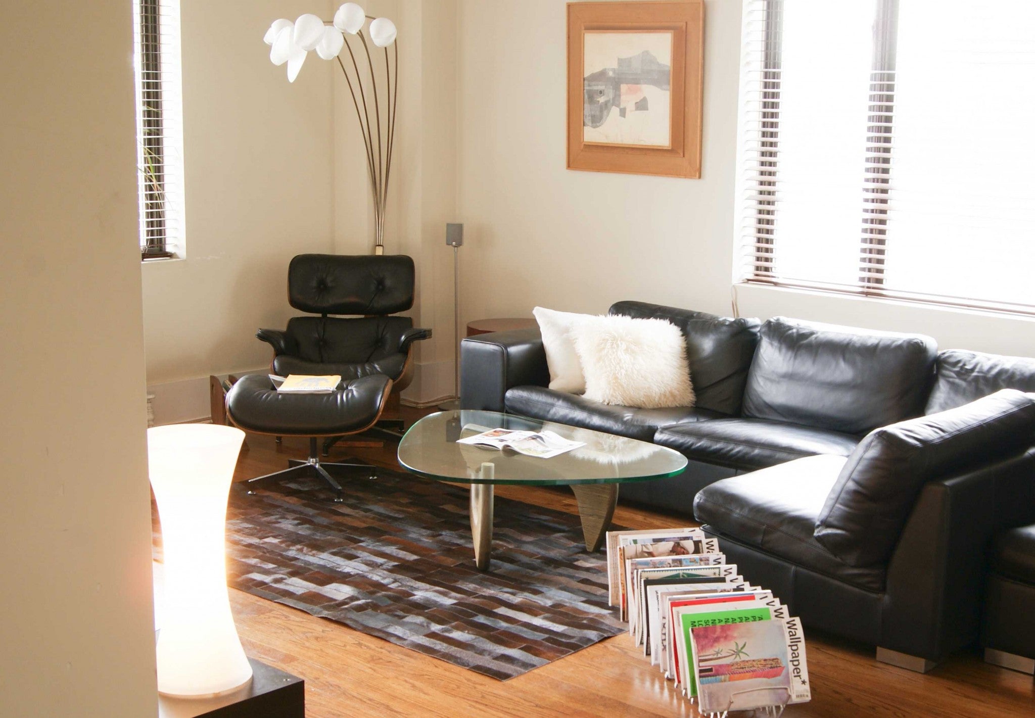 96" x 120" Linea Chocolate, Natural Stitch Cowhide - Area Rug