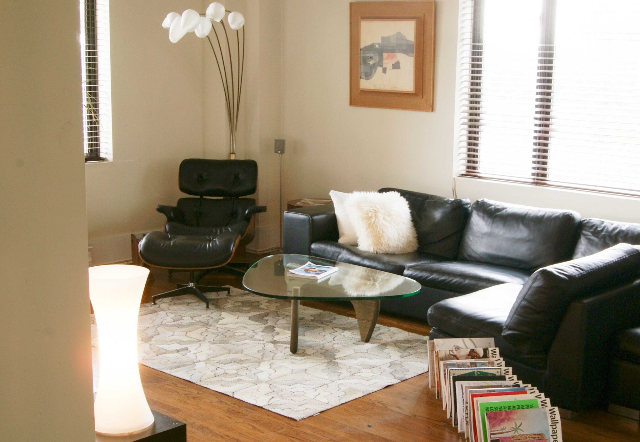 8" x 10" Gray Natural Stitched Cowhide  Area Rug