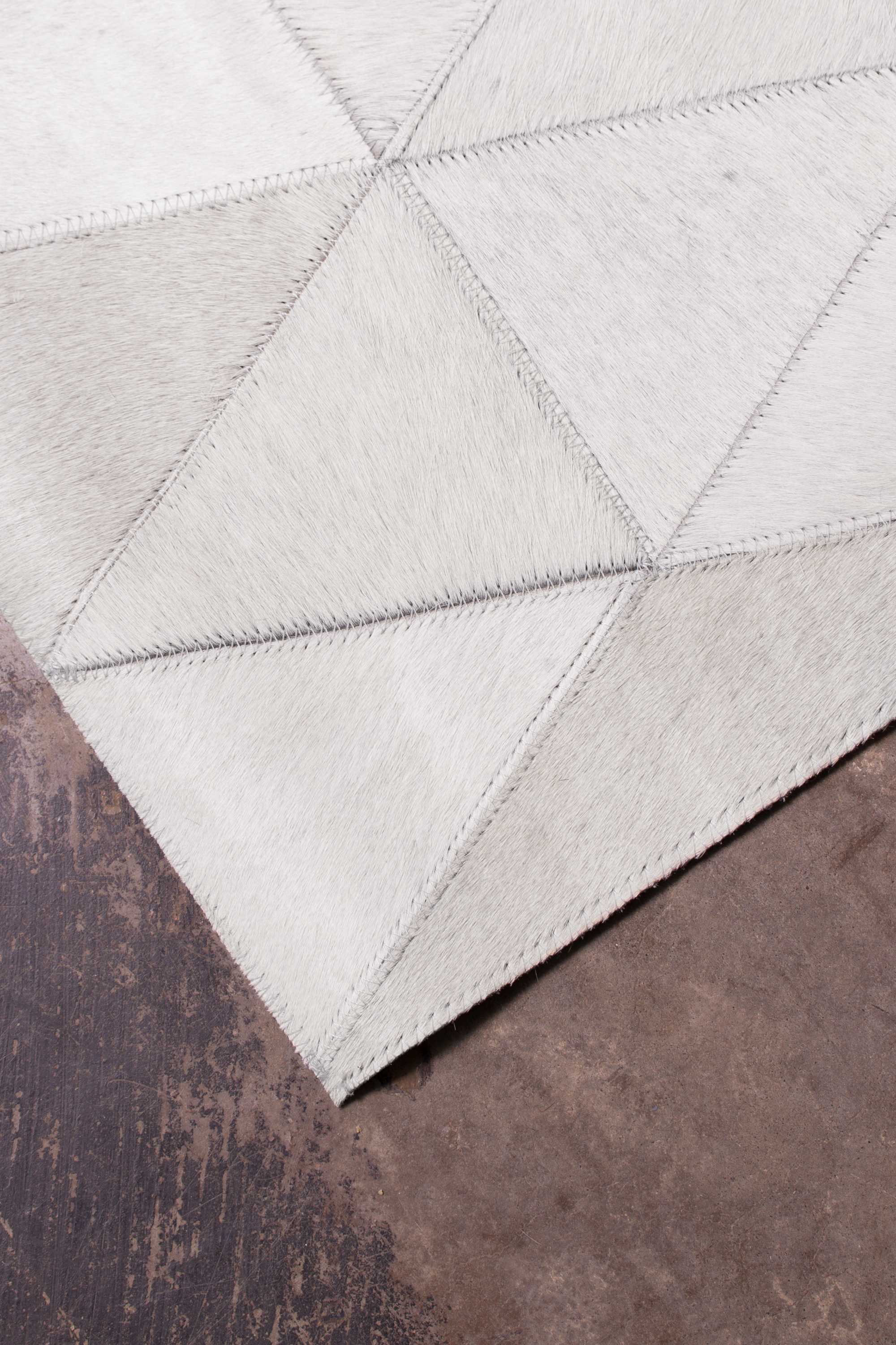 96" x 120" Gray, Mosaik Natural Stitched Cowhide - Area Rug