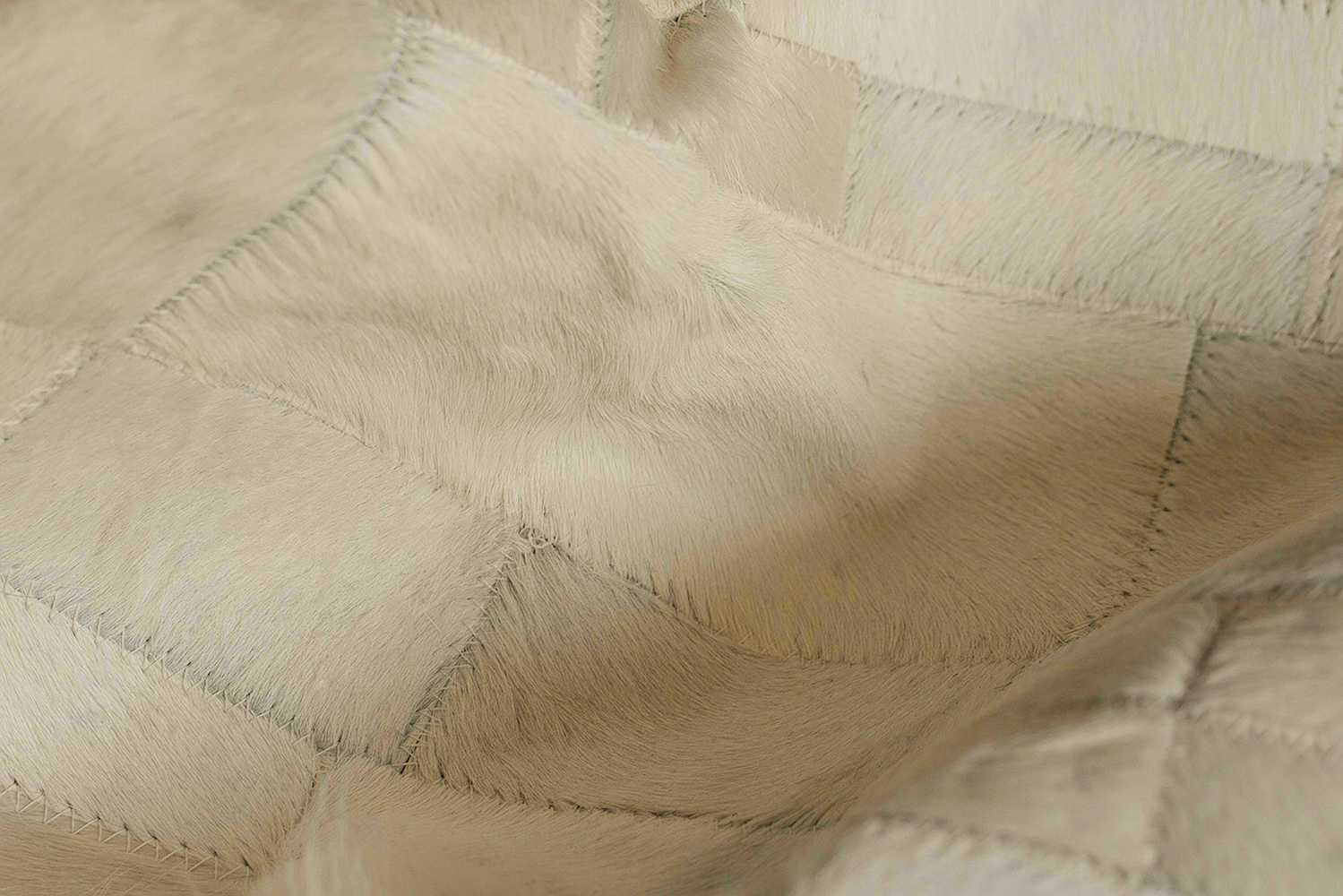 60" x 96" Tan, 10" Square Patches, Cowhide - Area Rug