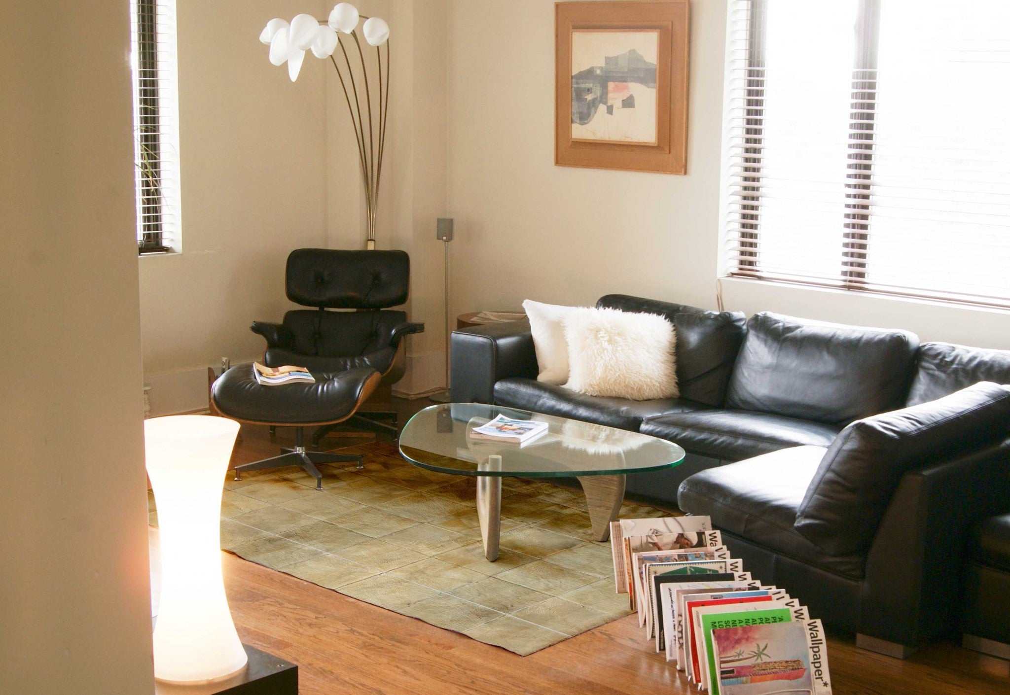 60" x 96" Tan, 10" Square Patches, Cowhide - Area Rug