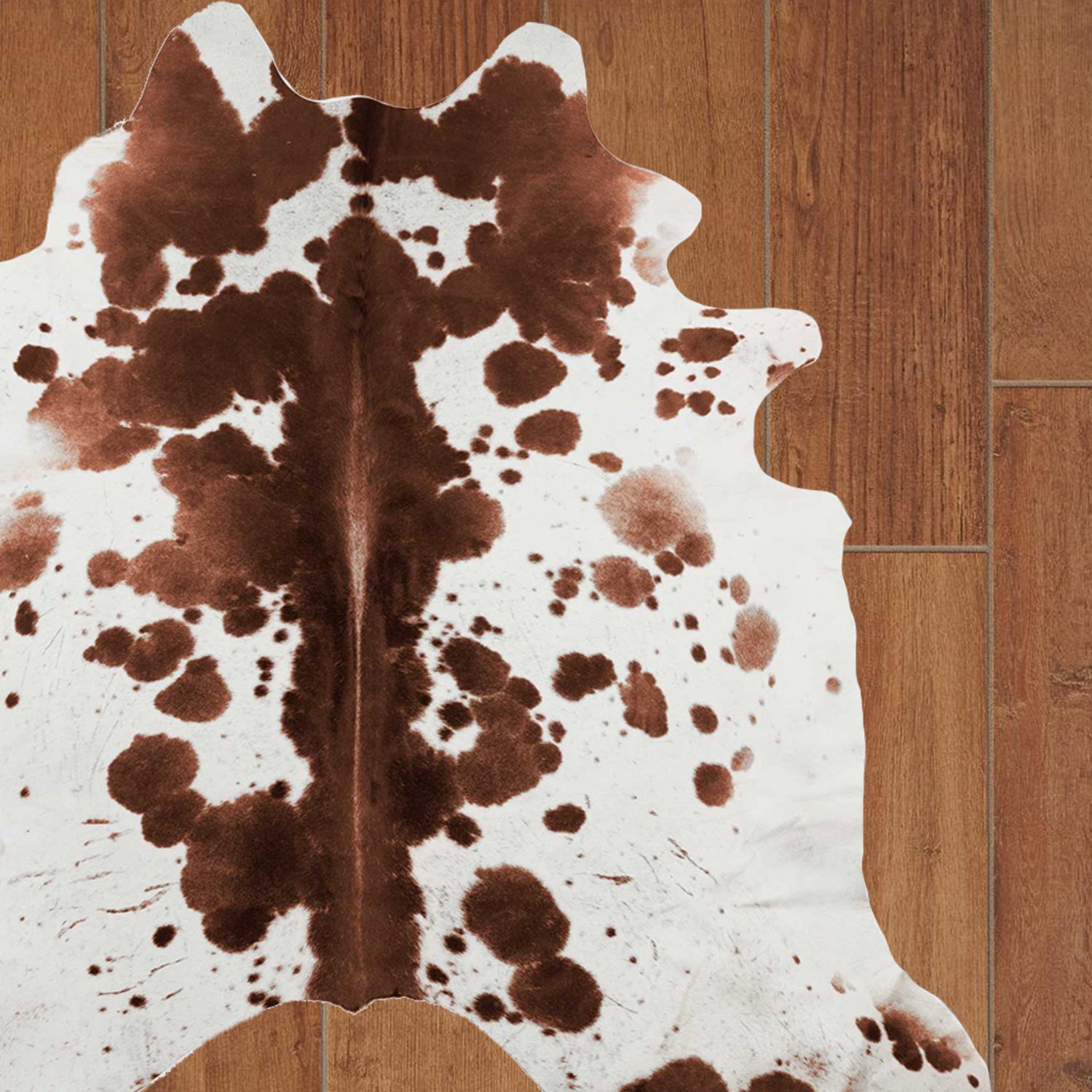 72" x 84" Brown/White, Cowhide - Rug