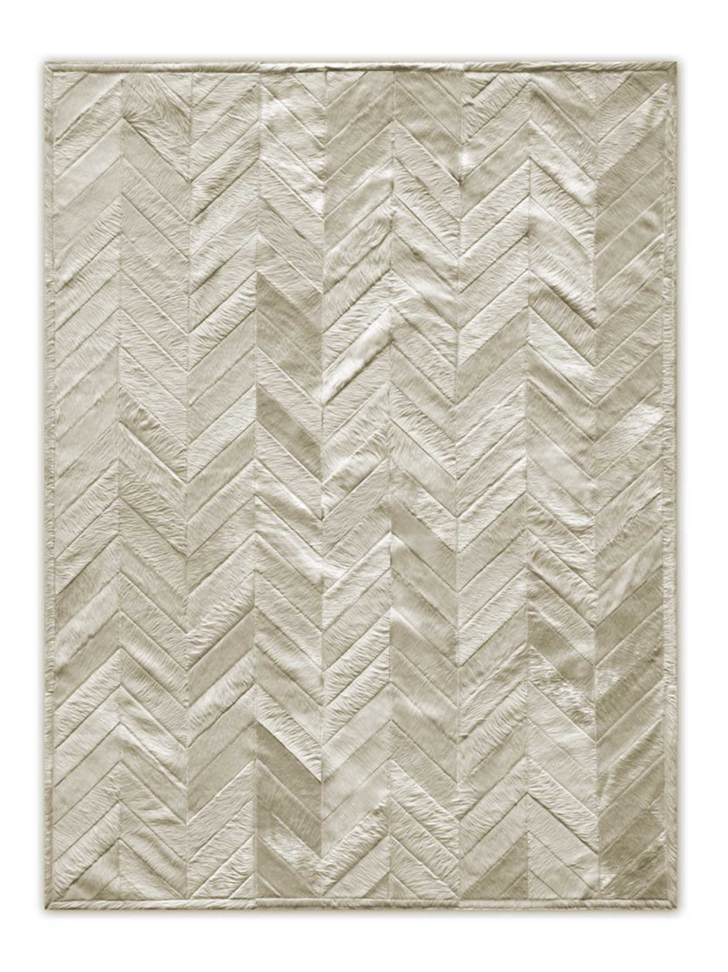 60" x 96" Natural Parquet, Natural Stitched Cowhide - Area Rug