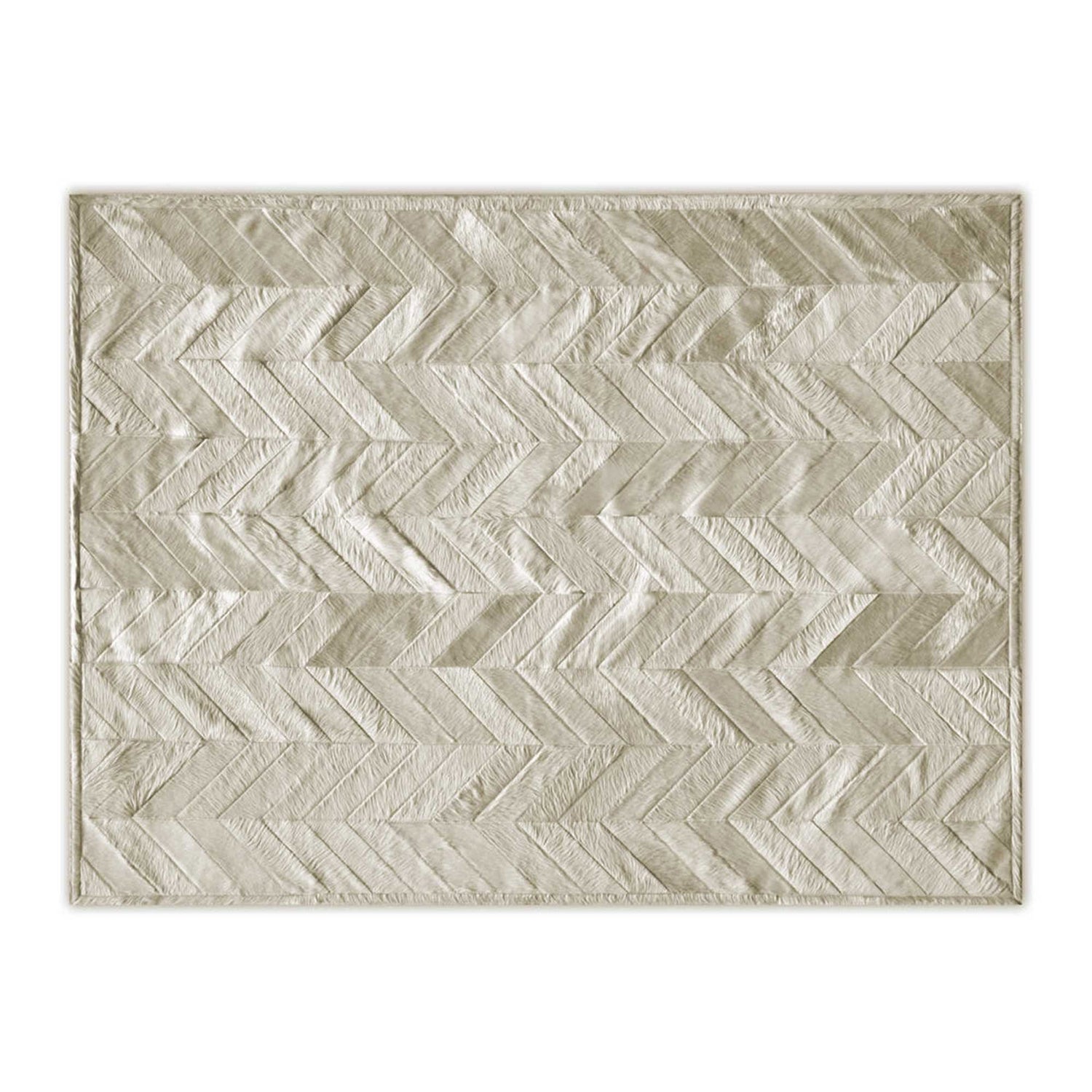 60" x 96" Natural Parquet, Natural Stitched Cowhide - Area Rug