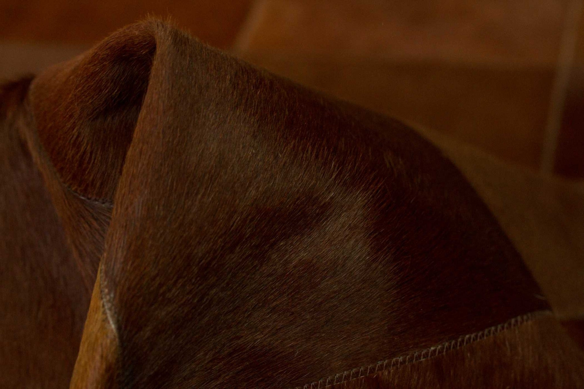 60" x 96" Brown, 10" Square Patches, Cowhide - Area Rug