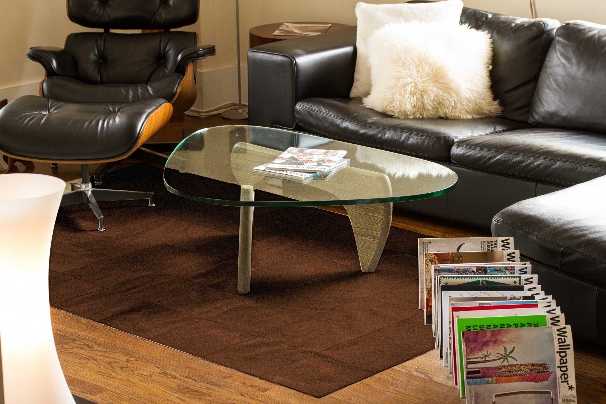 60" x 96" Brown, 10" Square Patches, Cowhide - Area Rug