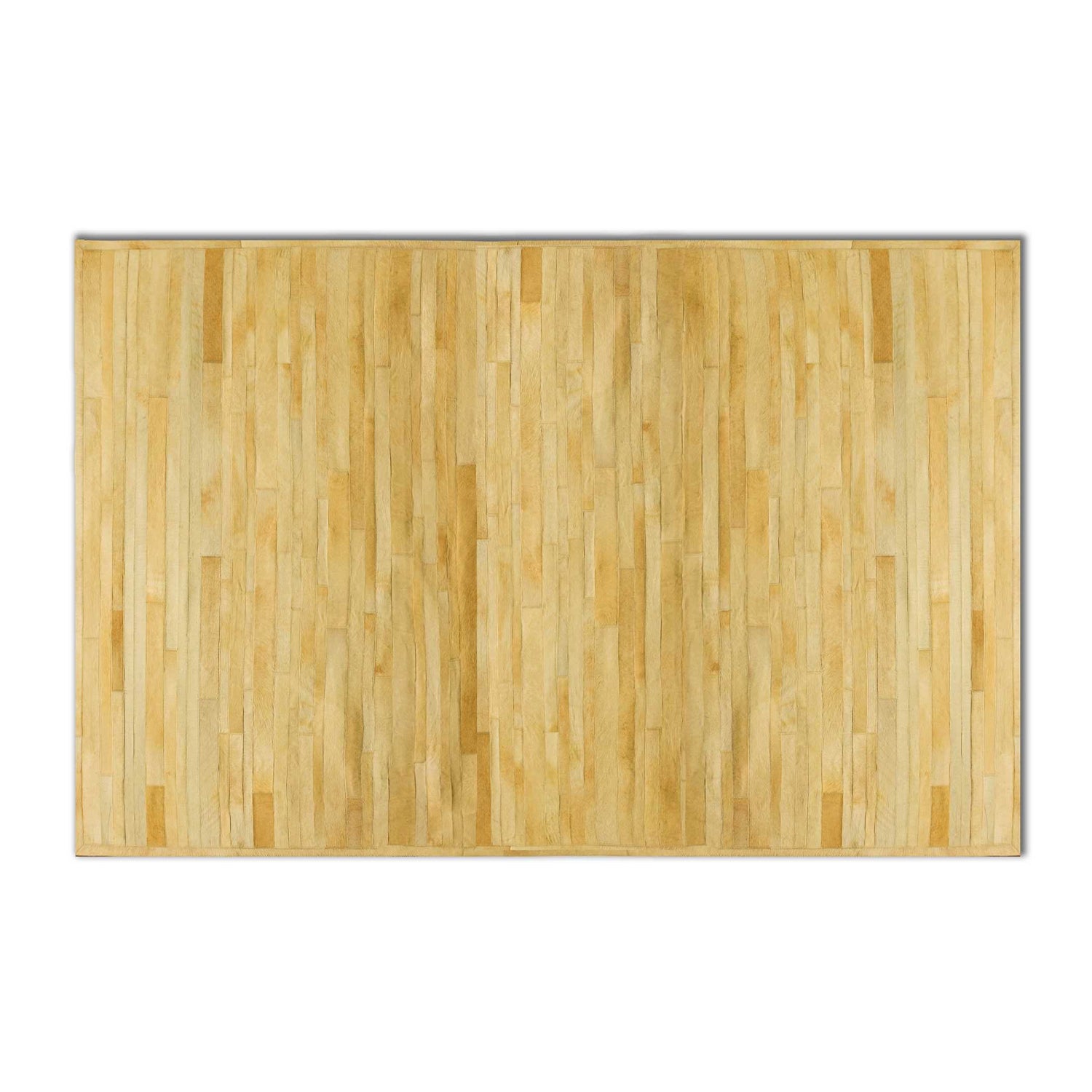 60" x 96" Natural Linear, Cowhide Stitched - Area Rug