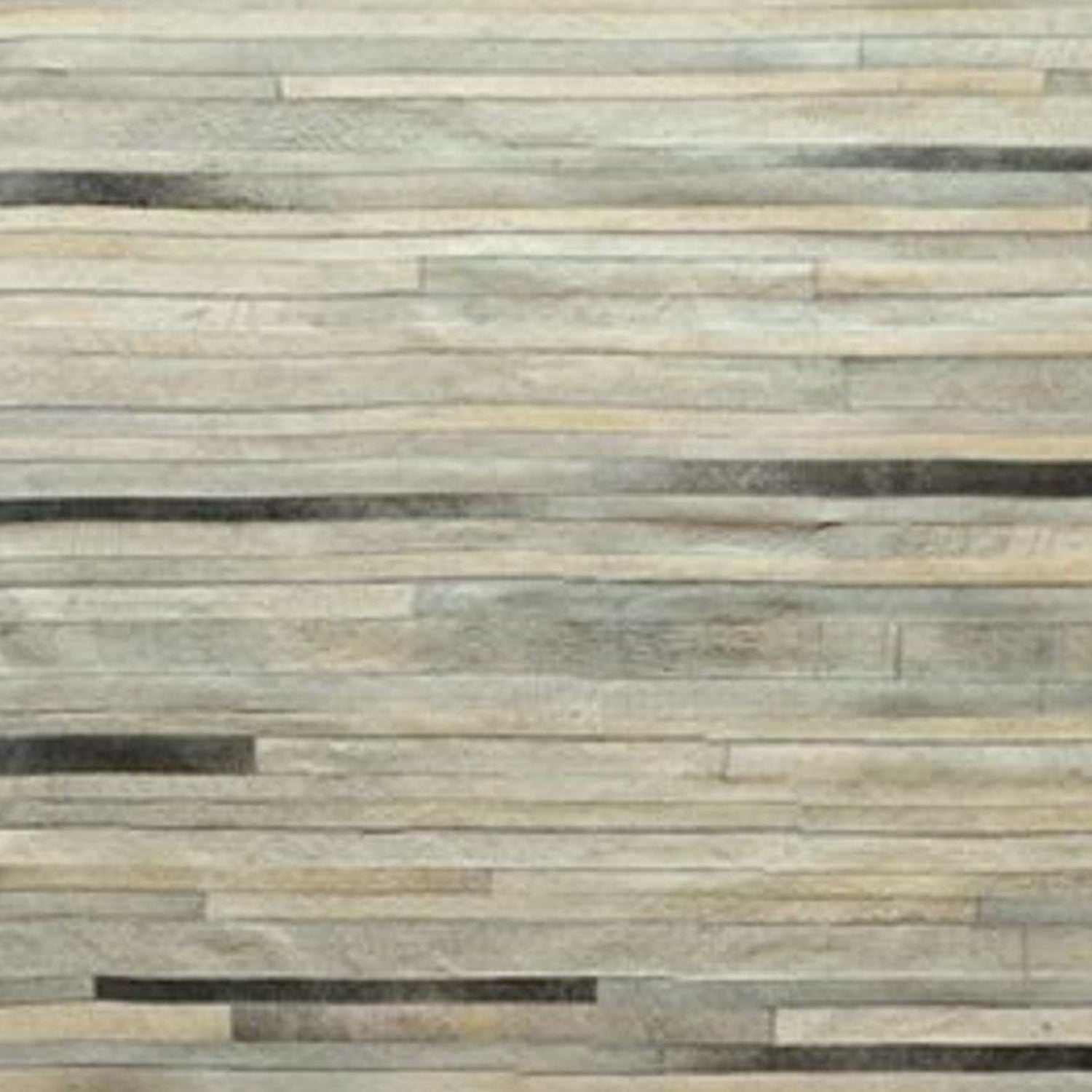 60" x 96" Gray Linear, Cowhide Stitched - Area Rug