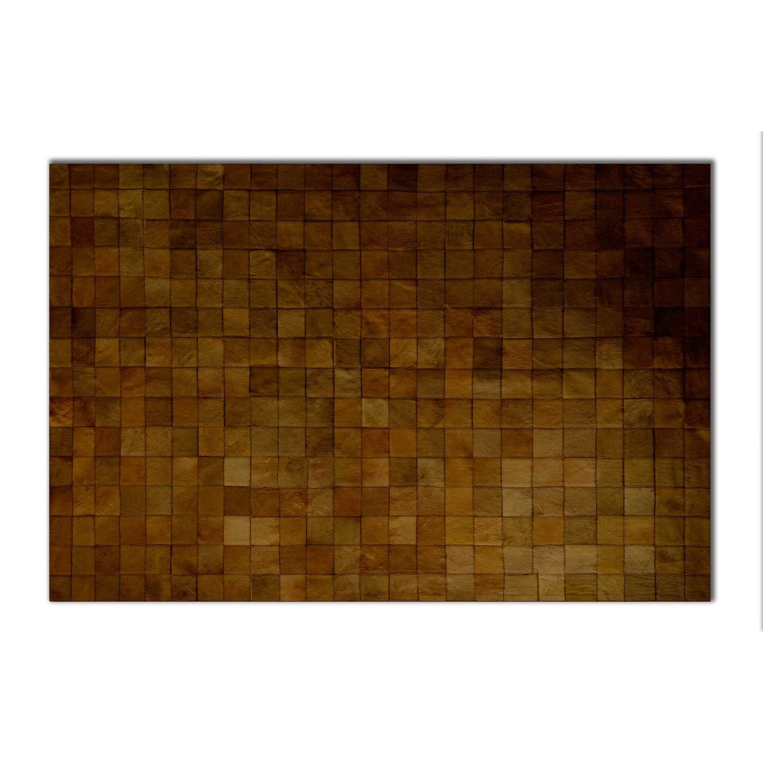 60" x 96" Brown Linear, Cowhide Stitched - Area Rug