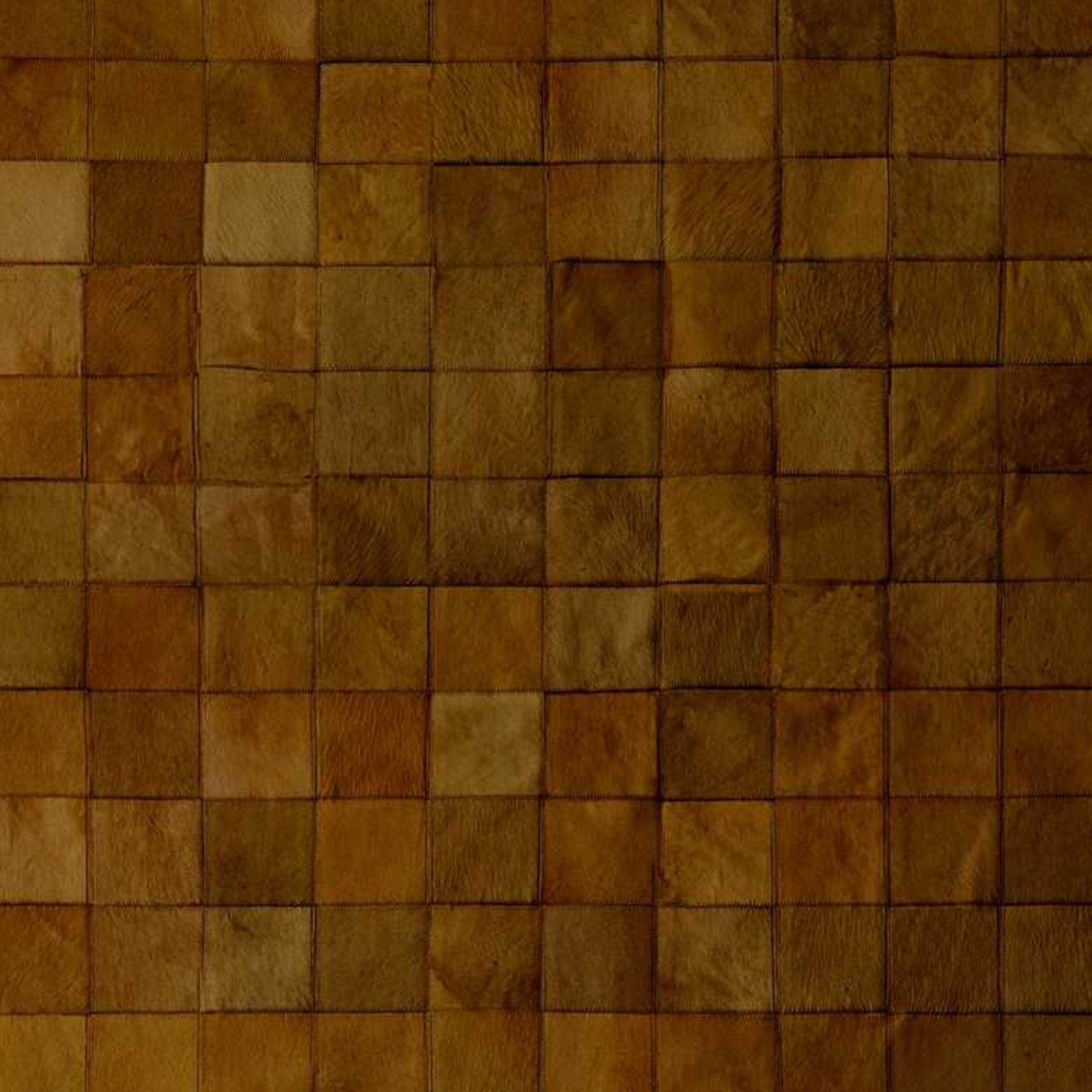 60" x 96" Brown Linear, Cowhide Stitched - Area Rug