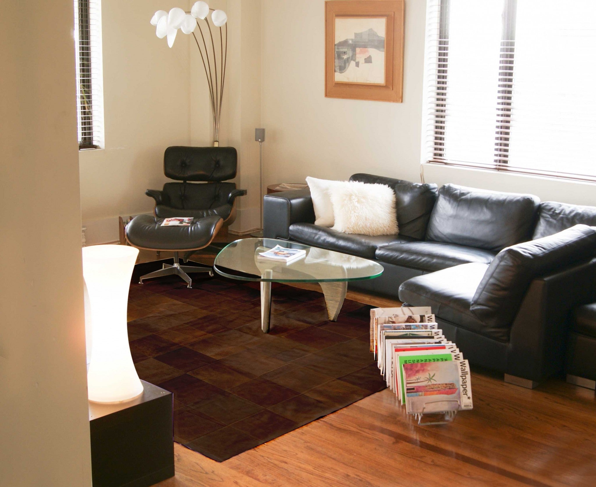 96" x 120" Brown, 10" Square Patches, Cowhide - Area Rug