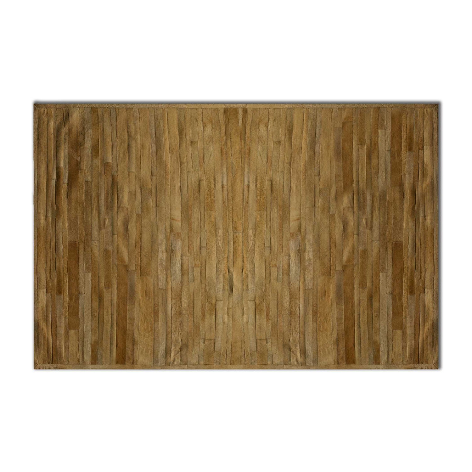 72" x 84" Natural Linear, Cowhide Stitched - Area Rug