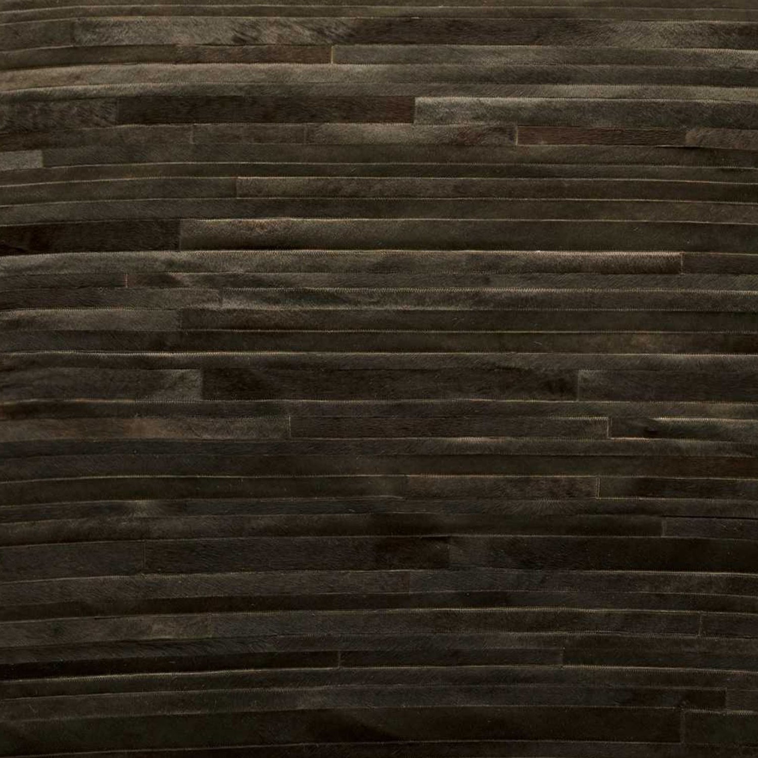 96" x 120" Chocolate Linear, Cowhide Stitched - Area Rug