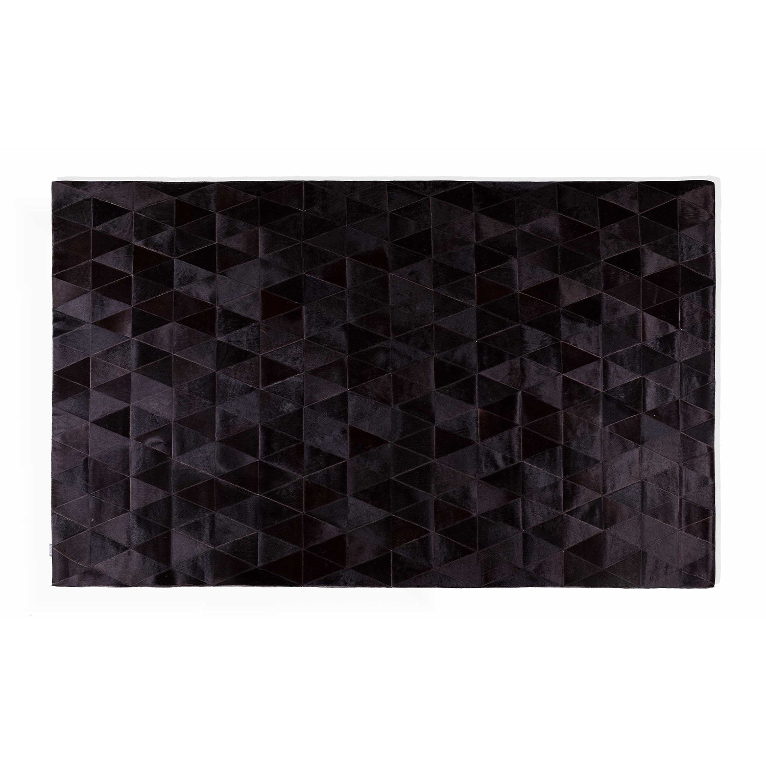 60" x 96" Black Mosaik, Natural Stitched Cowhide - Area Rug