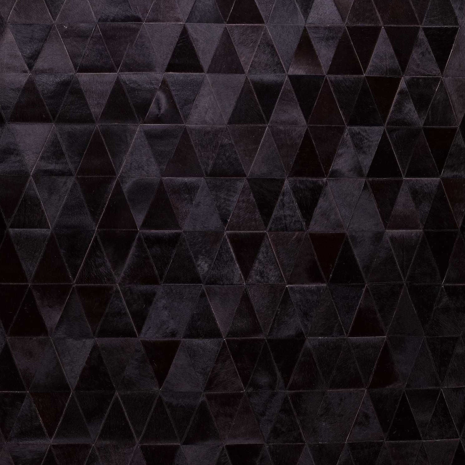 60" x 96" Black Mosaik, Natural Stitched Cowhide - Area Rug