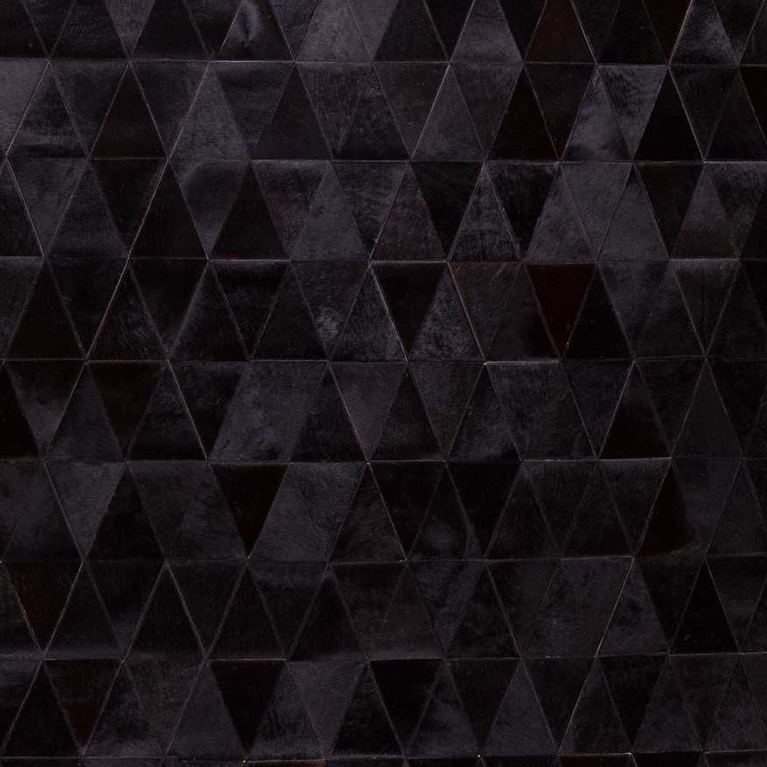 96" x 120"  Black Mosaik, Natural Stitched, Cowhide - Area Rug