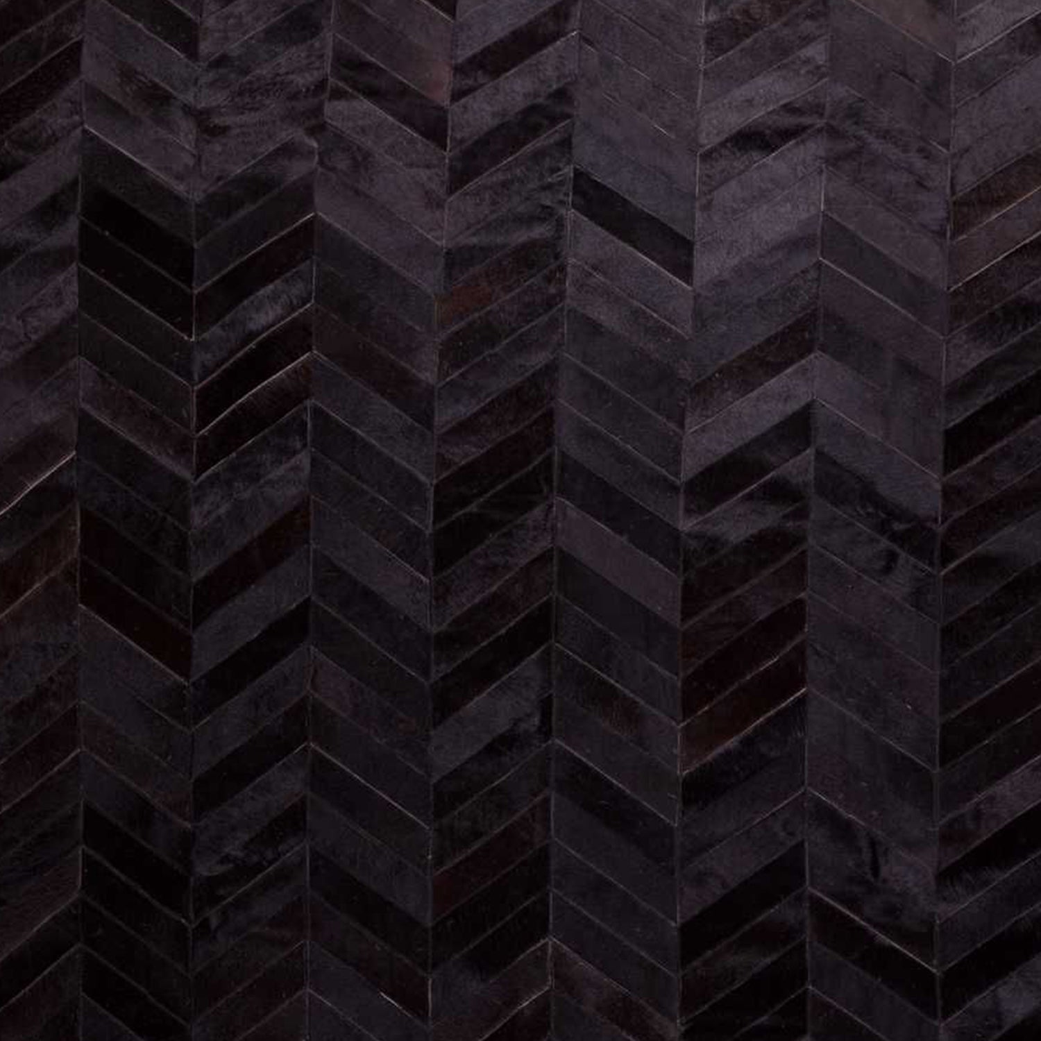 96" x 120" Chocolate Parquet, Natural Stitched, Cowhide - Area Rug