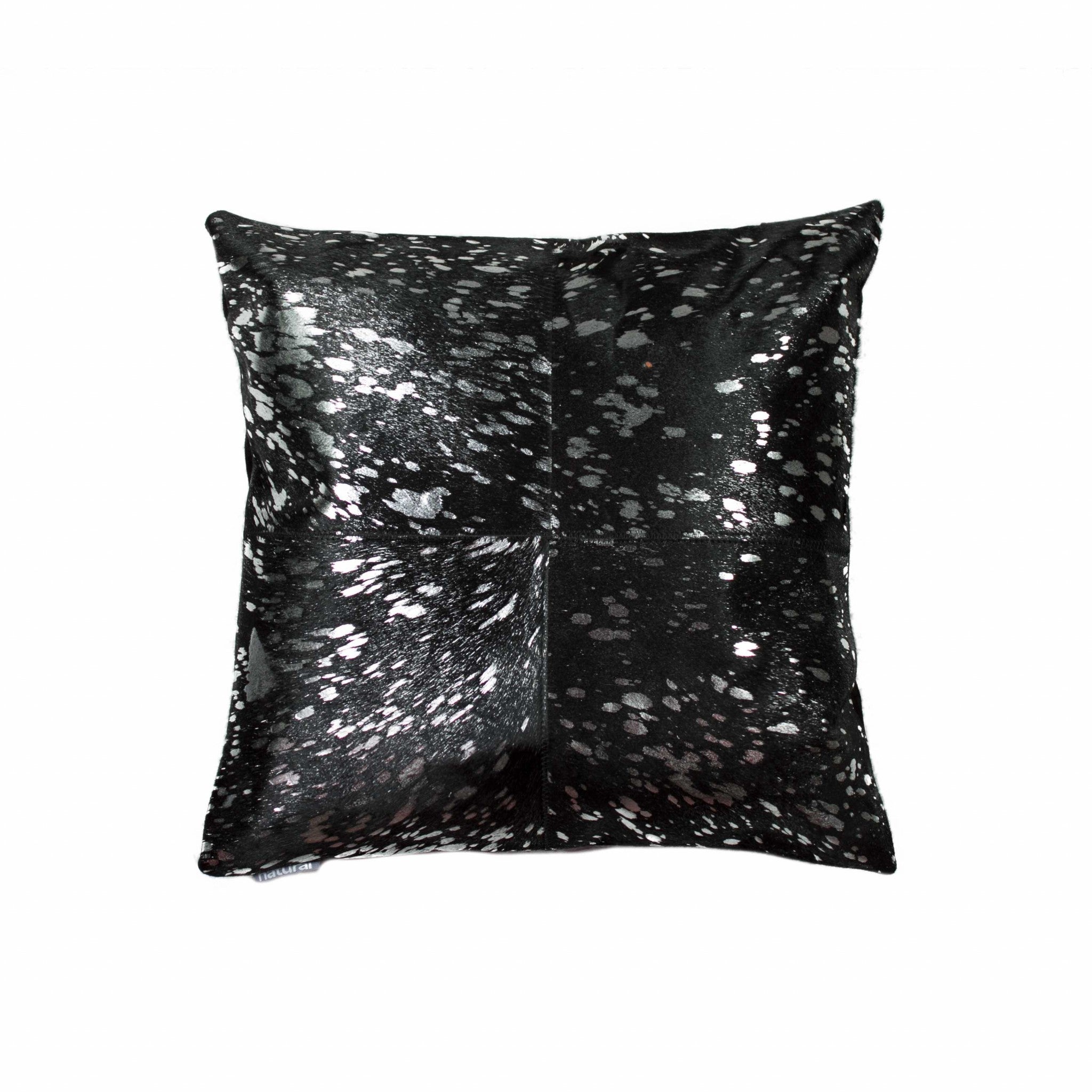 18" x 18" x 5" Silver And Black Quattro - Pillow