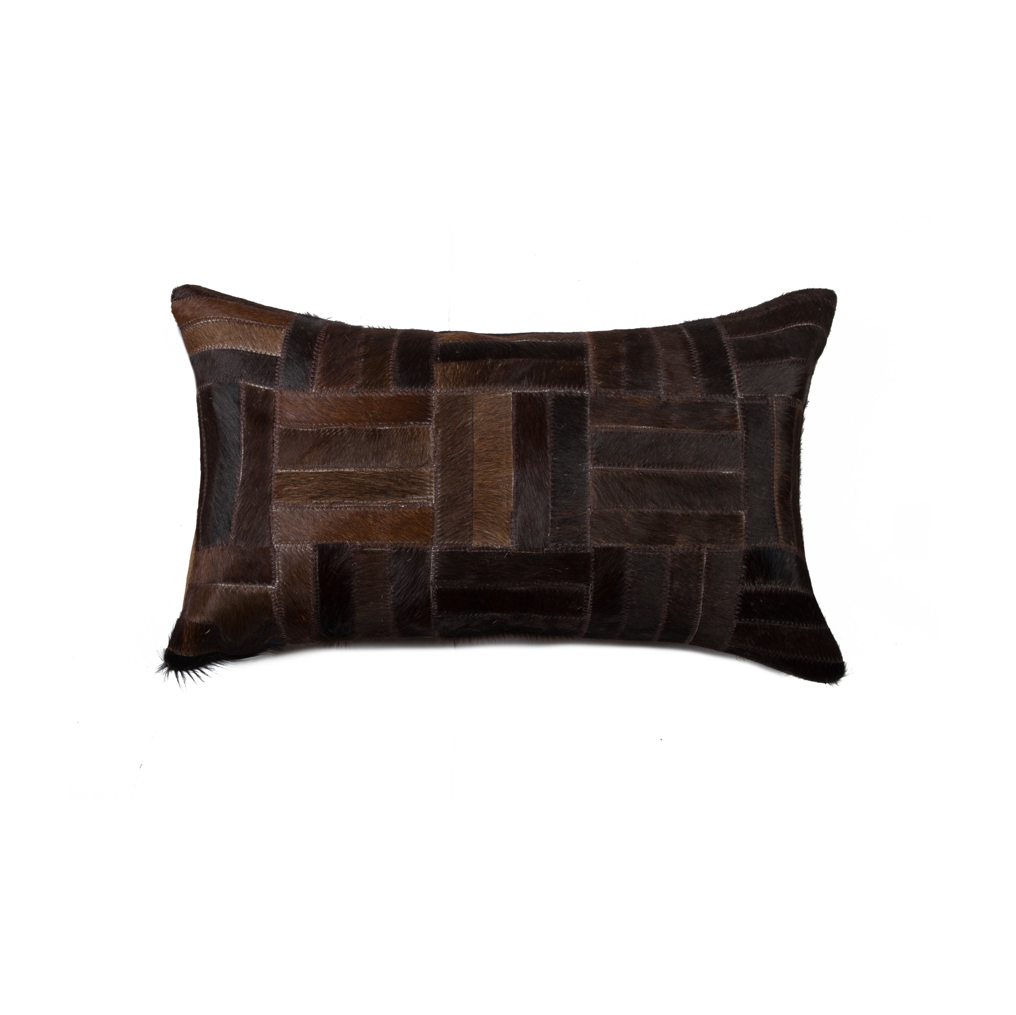 12" x 20" x 5" Chocolate Cowhide - Pillow