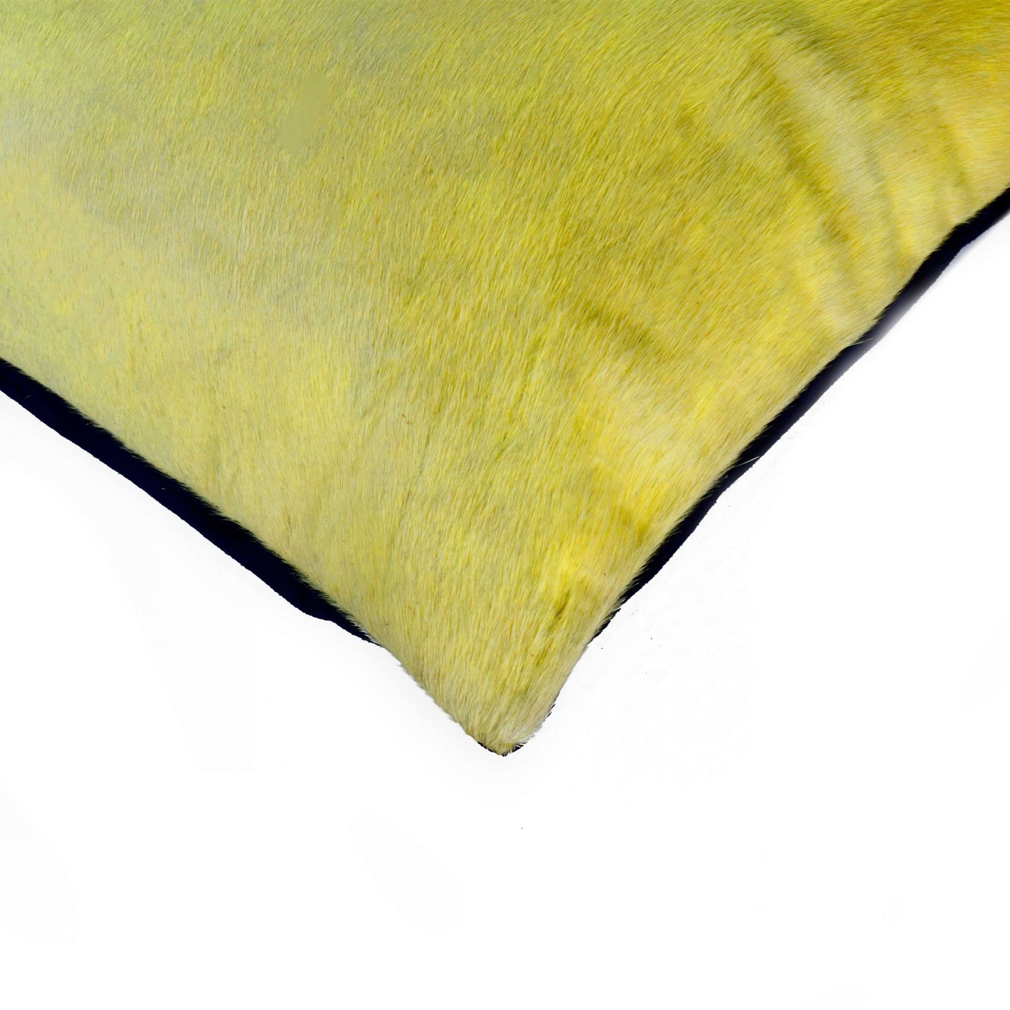 12" x 20" x 5" Yellow Cowhide - Pillow